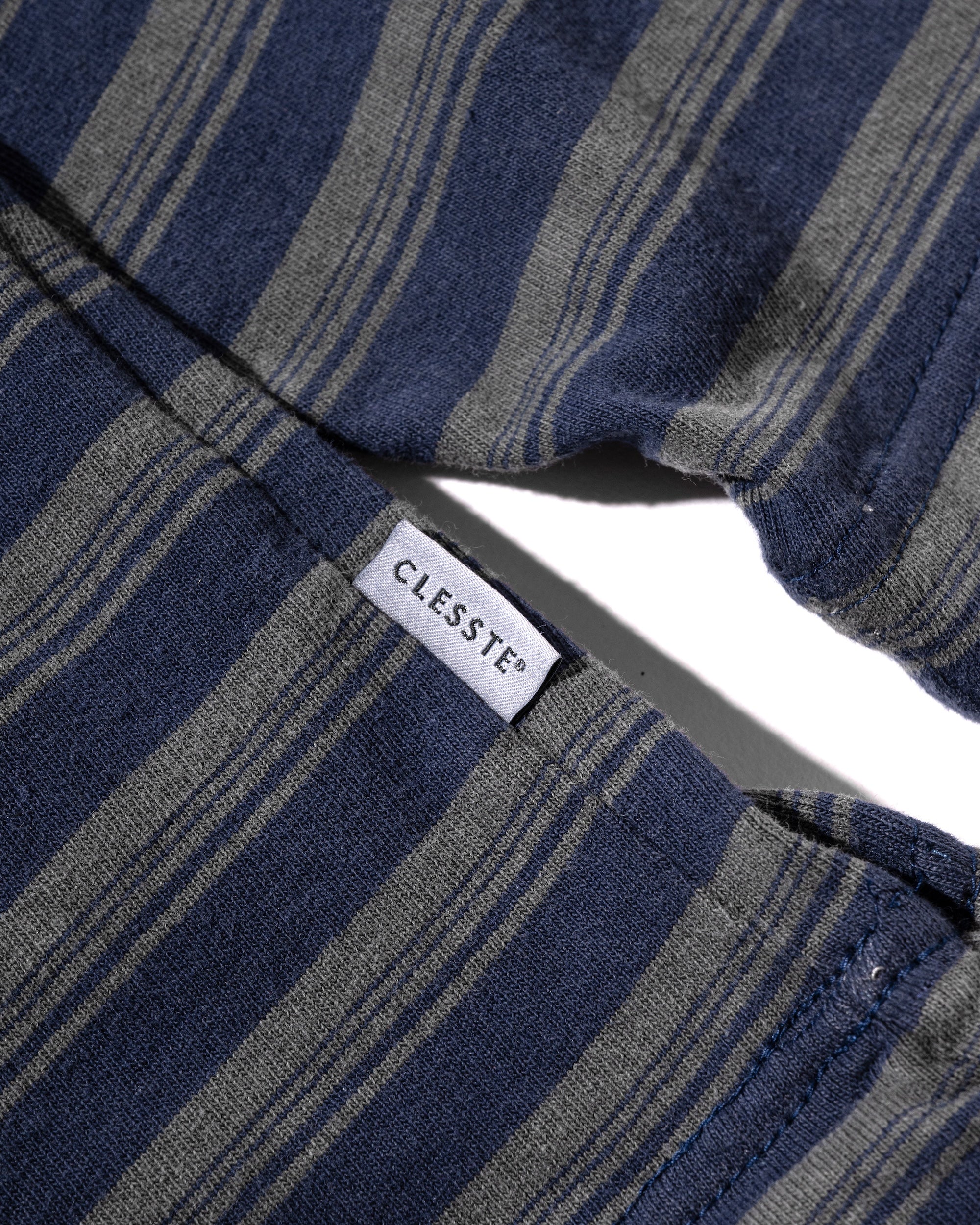 【10.8 WED 20:00- IN STOCK】PIGMENT DYED MULTI STRIPED L/S T-SHIRT WITH DRAWSTRINGS
