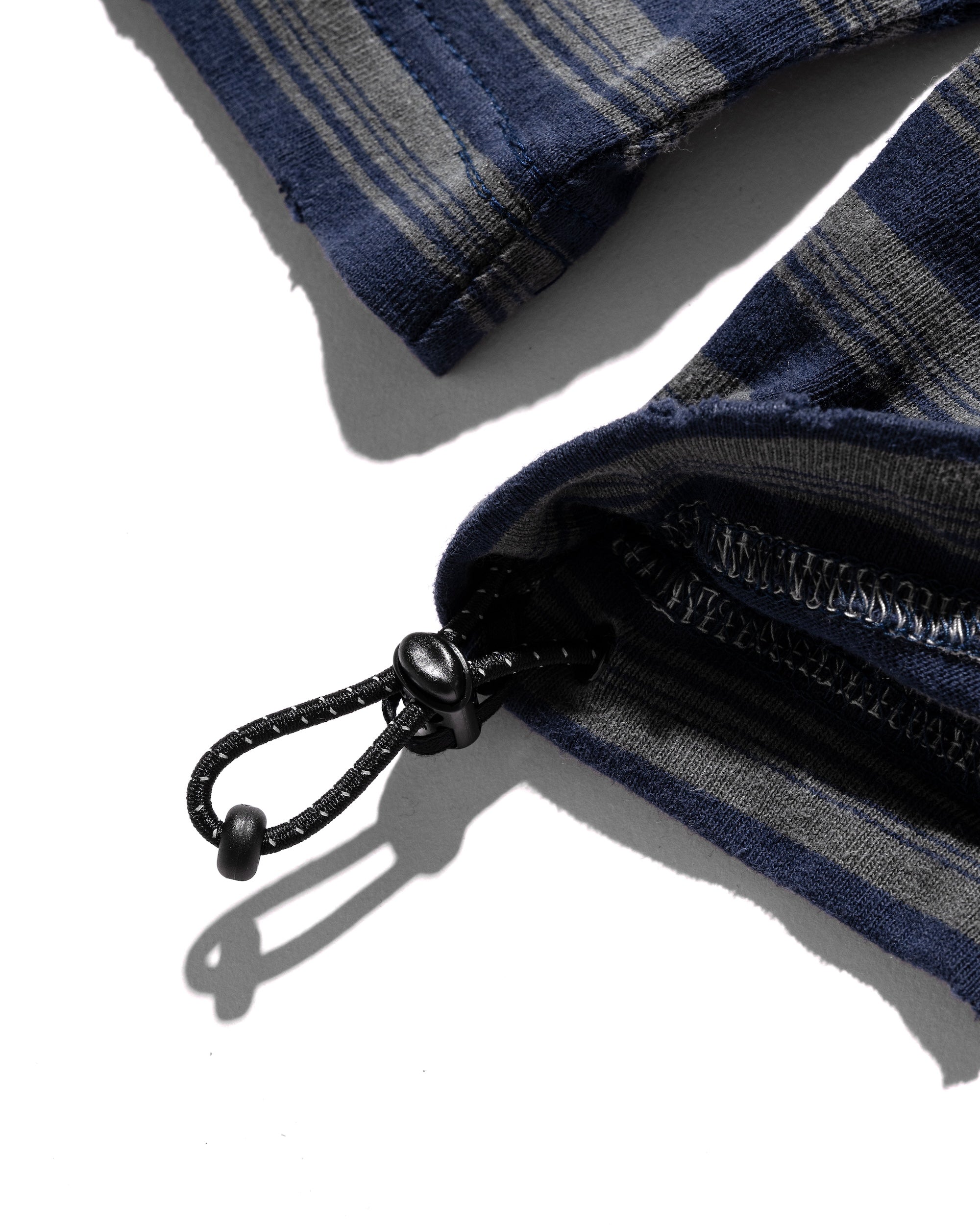 【10.8 WED 20:00- IN STOCK】PIGMENT DYED MULTI STRIPED L/S T-SHIRT WITH DRAWSTRINGS