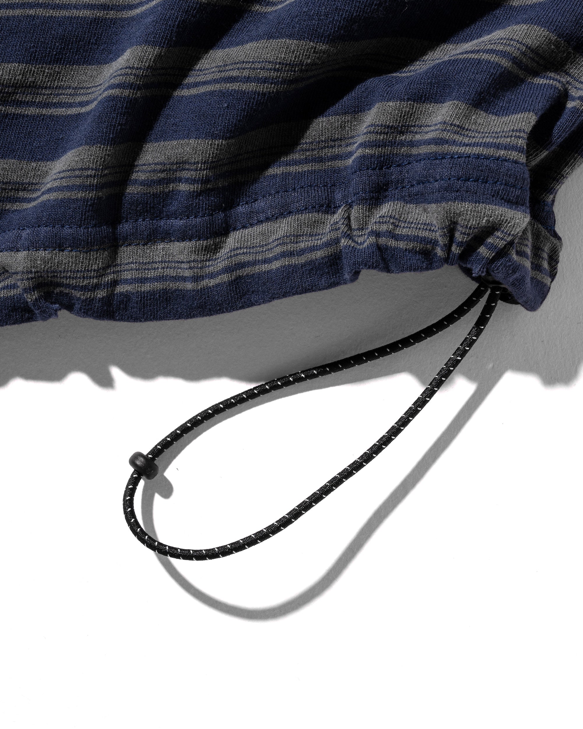 【10.8 WED 20:00- IN STOCK】PIGMENT DYED MULTI STRIPED L/S T-SHIRT WITH DRAWSTRINGS