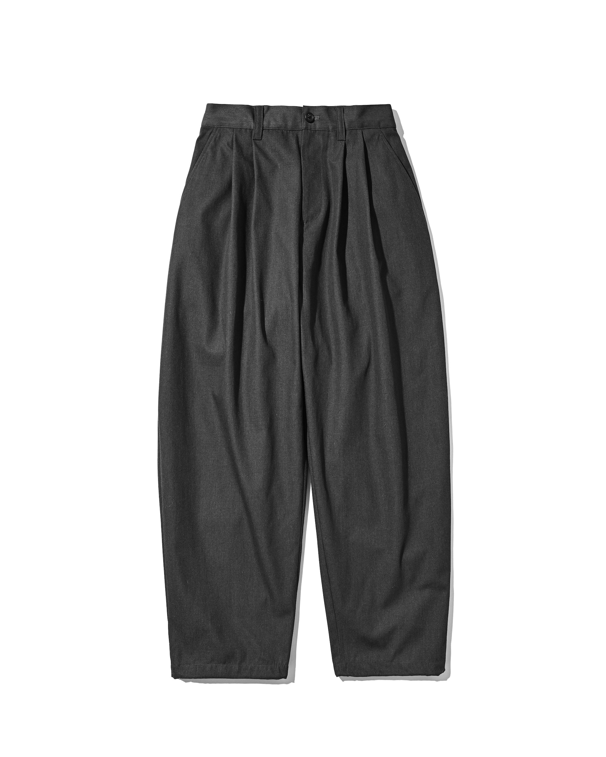 【4.29 WED 20:00- IN STOCK】T/C GABARDINE CITY UNIFORM WIDE TAPERED PANTS (CHARCOAL)