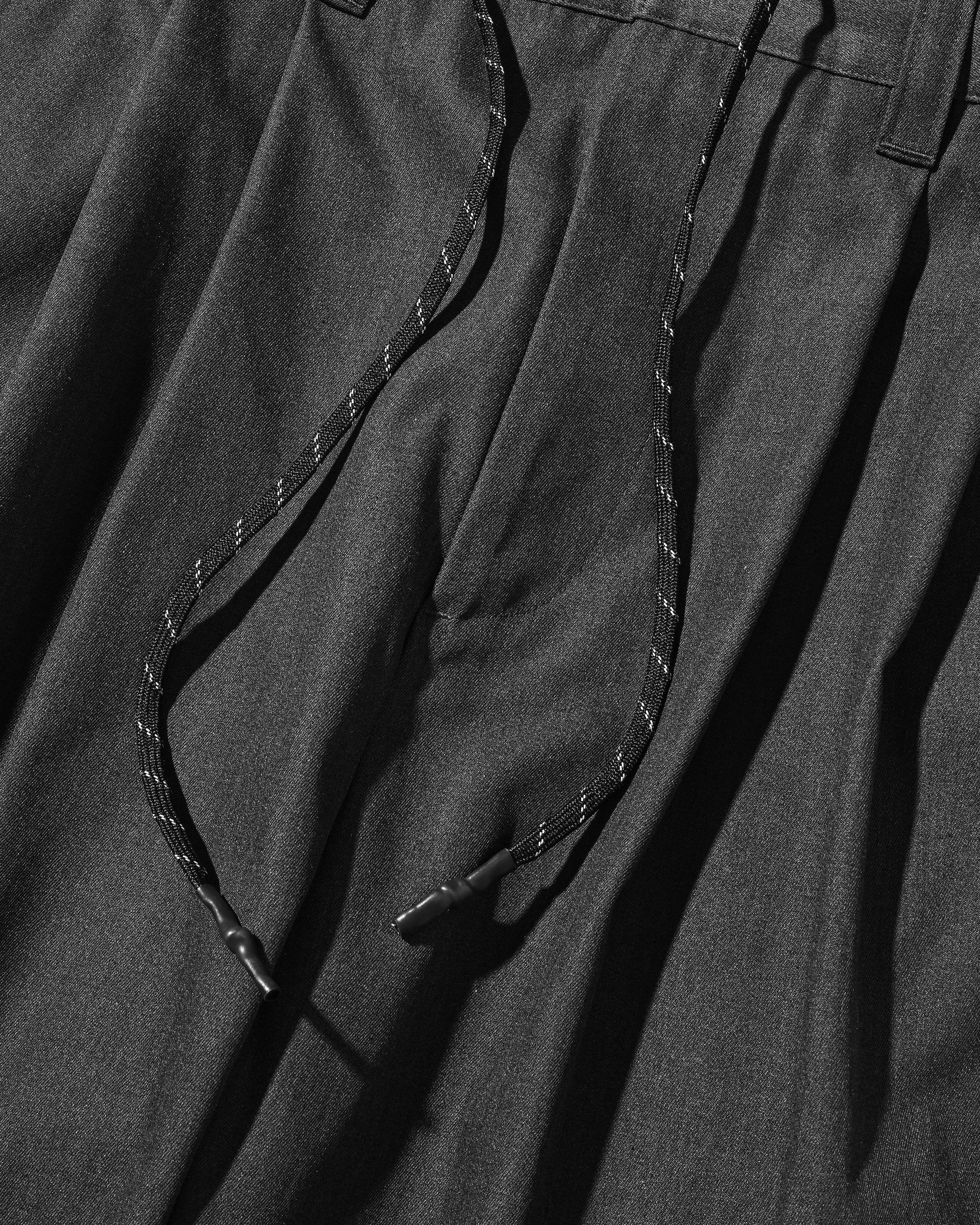 T/C GABARDINE CITY UNIFORM WIDE TAPERED PANTS (CHARCOAL)