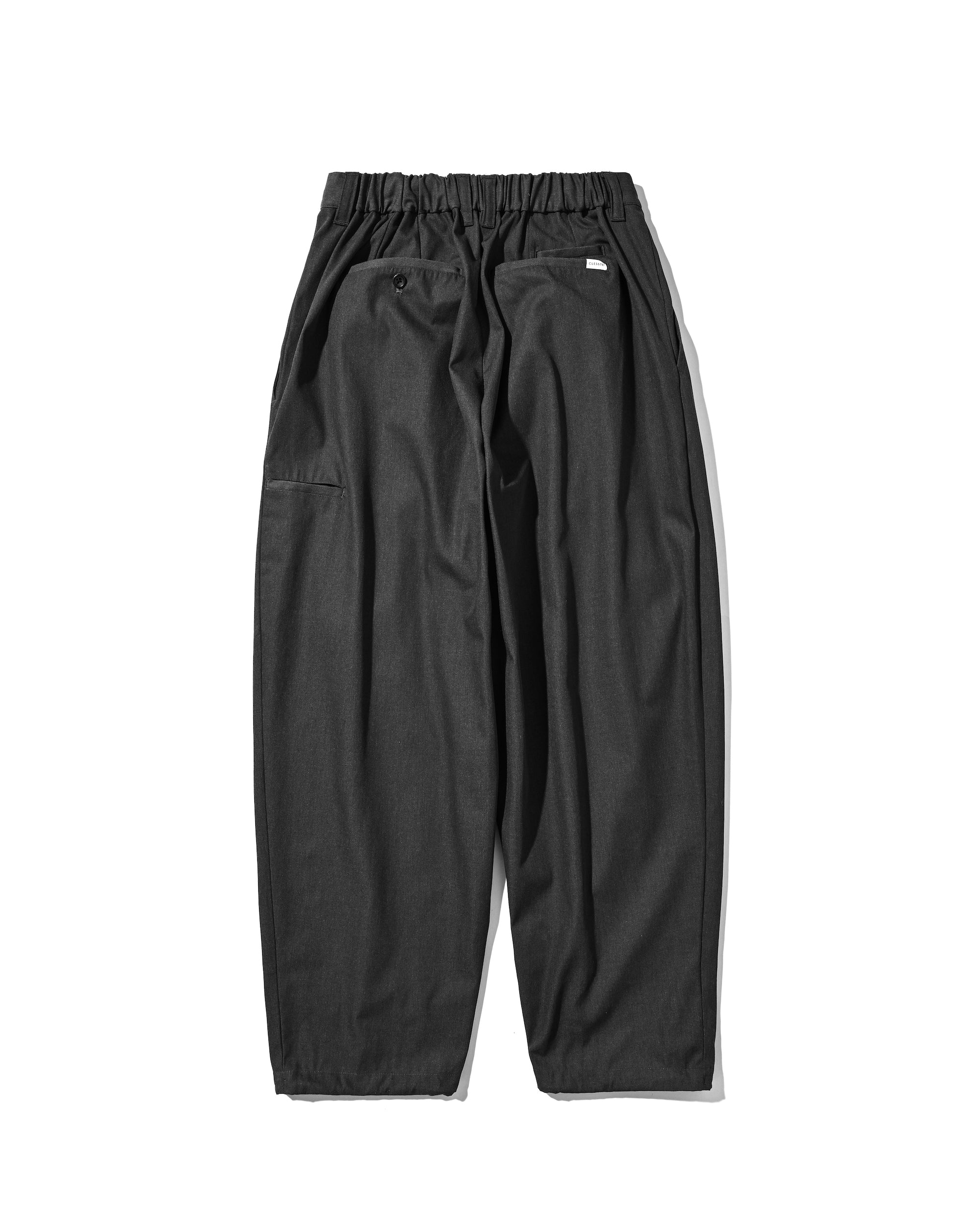 【4.29 WED 20:00- IN STOCK】T/C GABARDINE CITY UNIFORM WIDE TAPERED PANTS (CHARCOAL)
