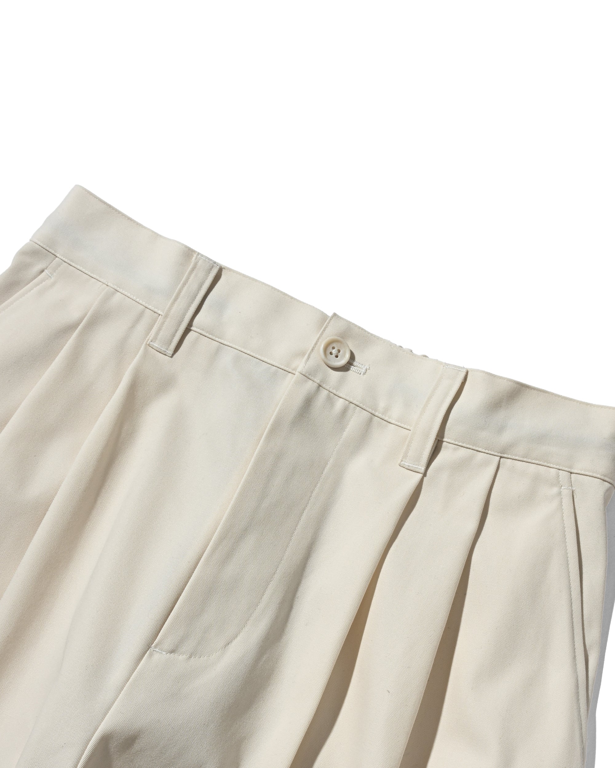 【4.29 WED 20:00- IN STOCK】T/C GABARDINE CITY UNIFORM WIDE TAPERED PANTS (IVORY)