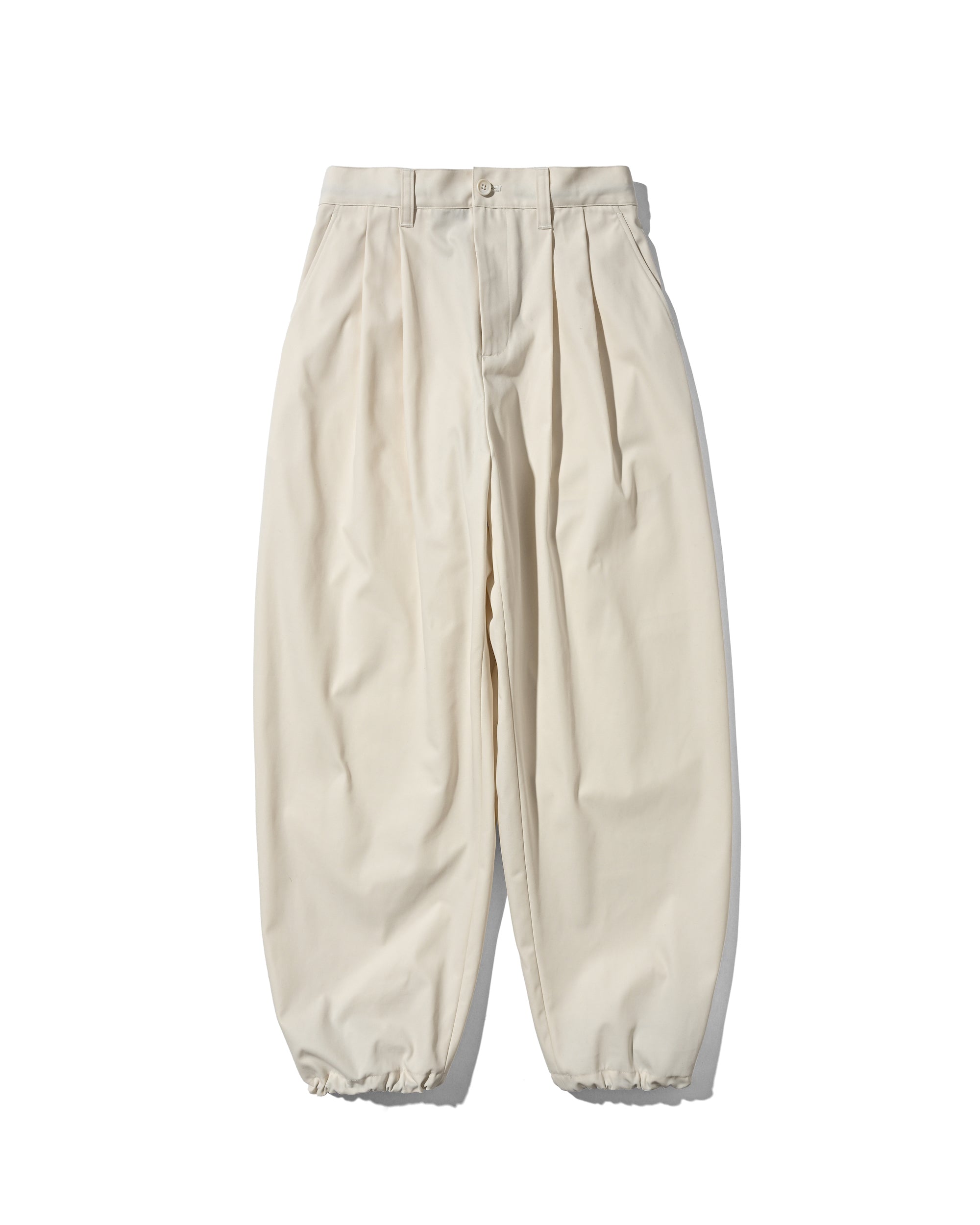 【4.29 WED 20:00- IN STOCK】T/C GABARDINE CITY UNIFORM WIDE TAPERED PANTS (IVORY)