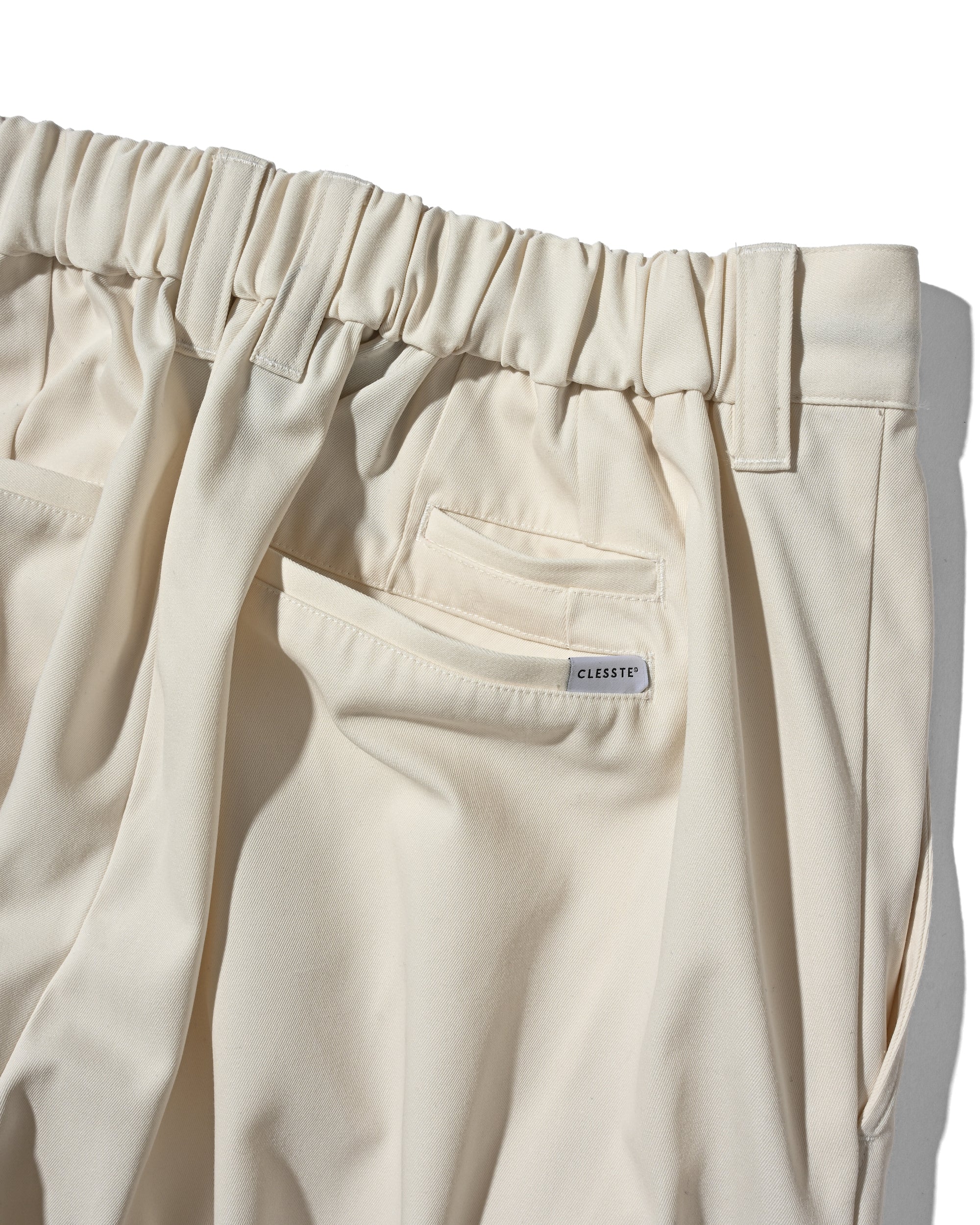 【4.29 WED 20:00- IN STOCK】T/C GABARDINE CITY UNIFORM WIDE TAPERED PANTS (IVORY)