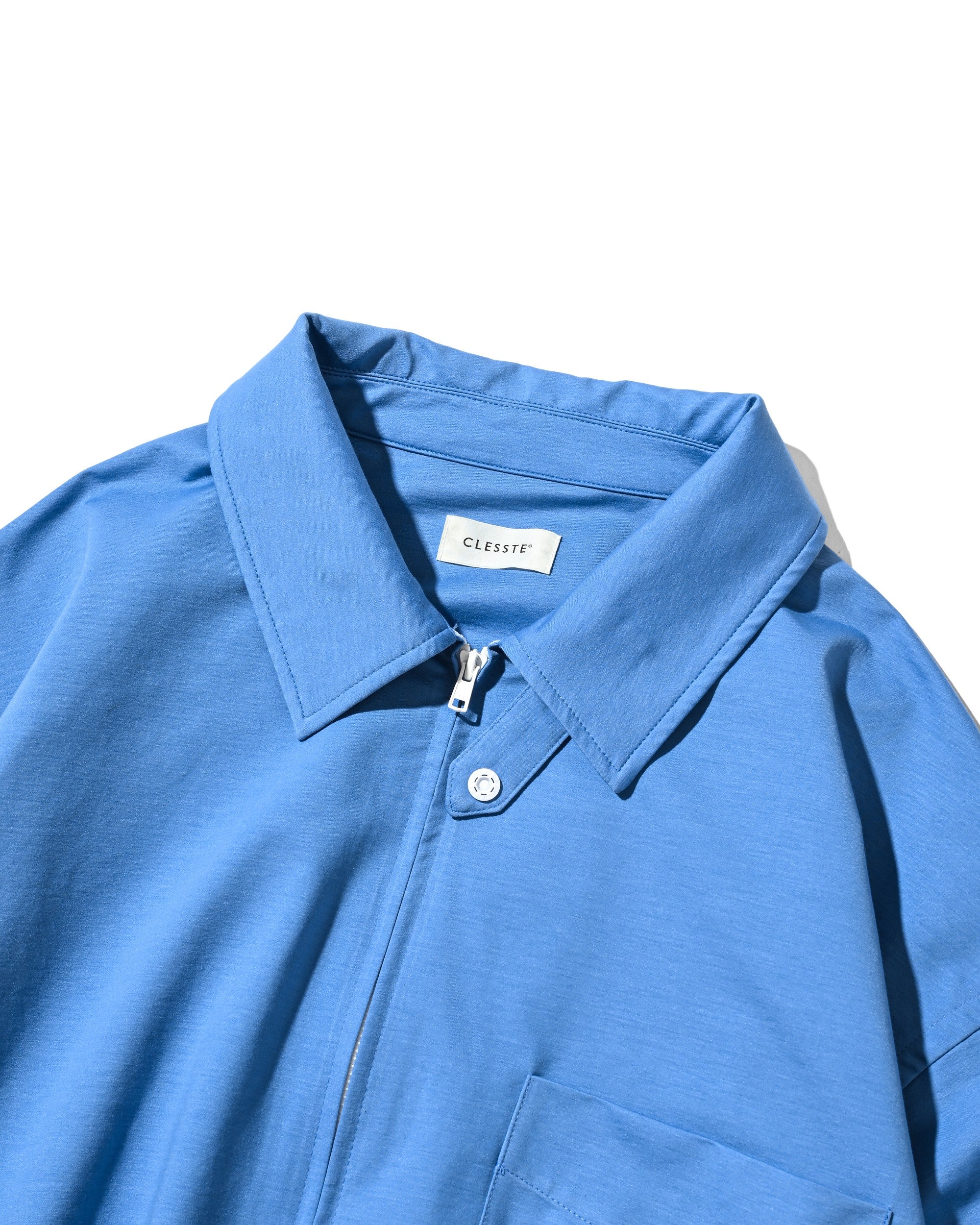 【5.30 SAT 20:00- IN STOCK】46G KNIT EVERYDAY ZIP UP L/S SHIRT (SAX BLUE)