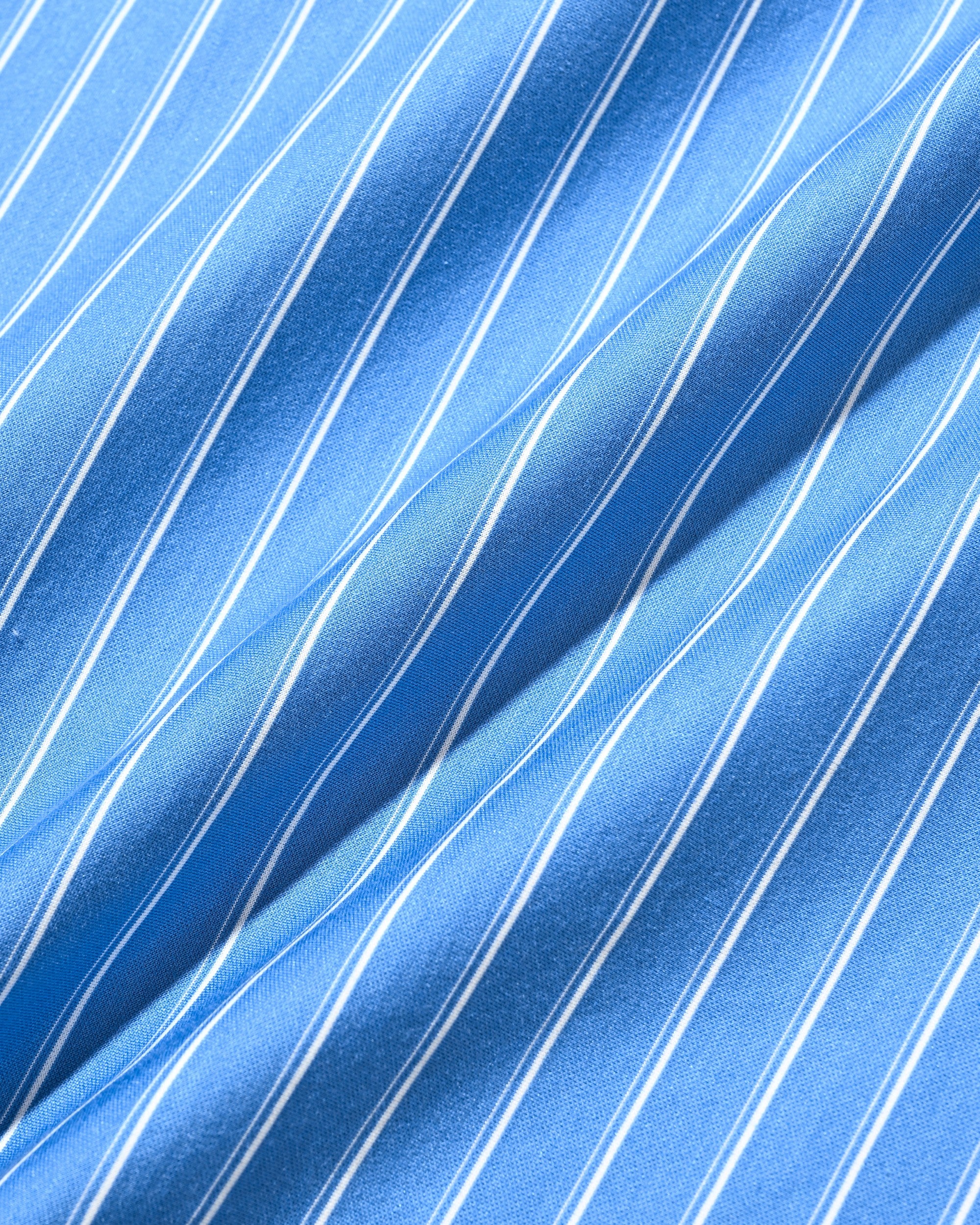 【5.30 SAT 20:00- IN STOCK】THICK/THIN STRIPE 46G KNIT EVERYDAY ZIP UP L/S SHIRT (SAX BLUE STRIPE)