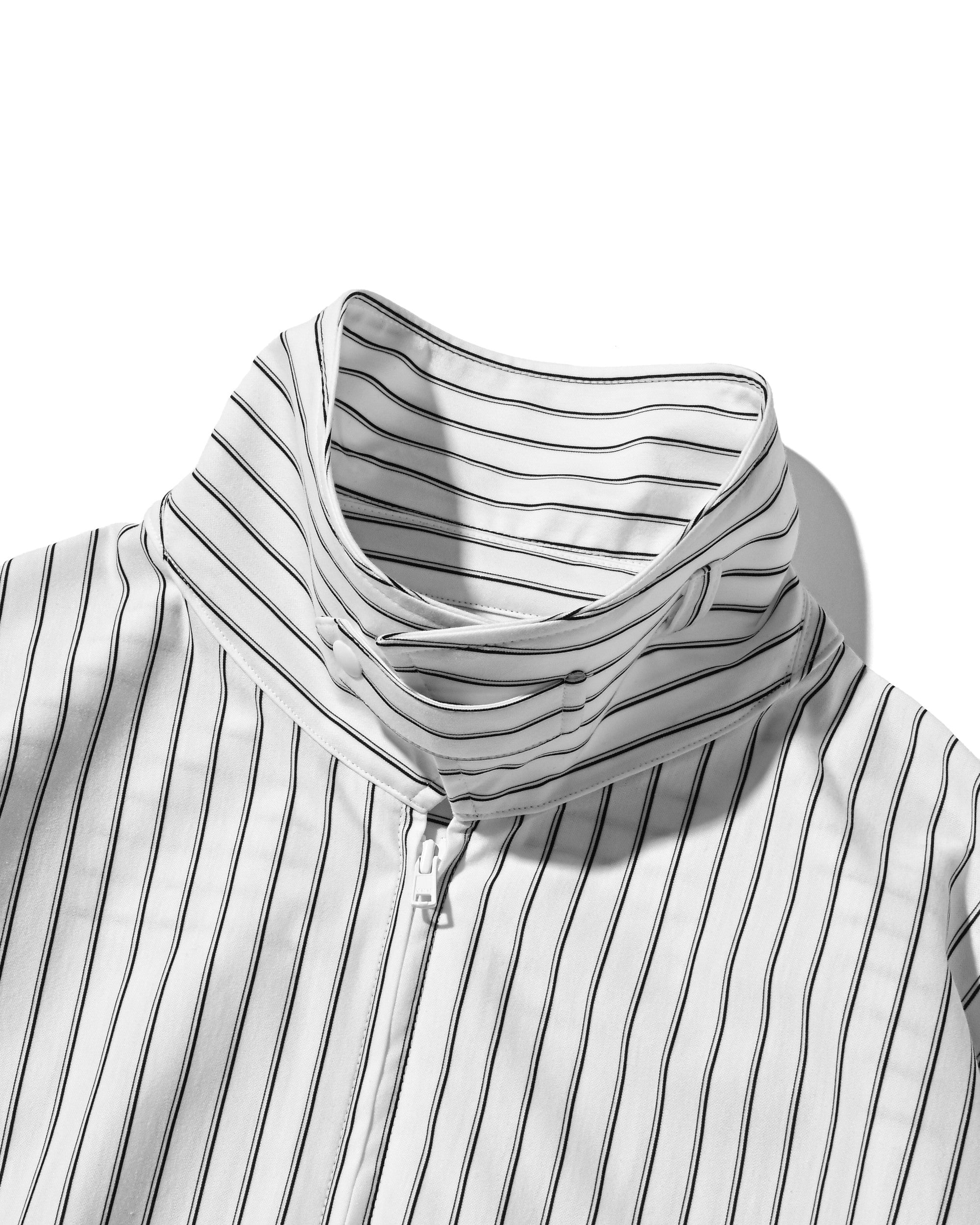 【5.30 SAT 20:00- IN STOCK】THICK/THIN STRIPE 46G KNIT EVERYDAY ZIP UP L/S SHIRT (WHITE STRIPE)