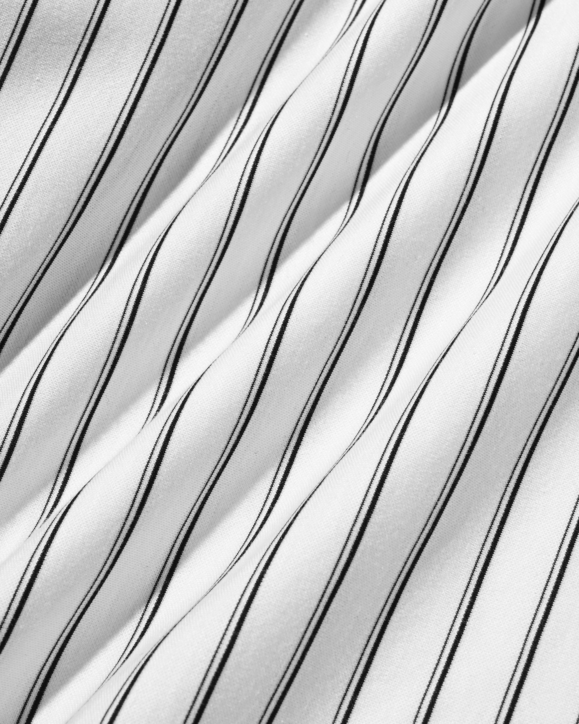 【5.30 SAT 20:00- IN STOCK】THICK/THIN STRIPE 46G KNIT EVERYDAY ZIP UP L/S SHIRT (WHITE STRIPE)