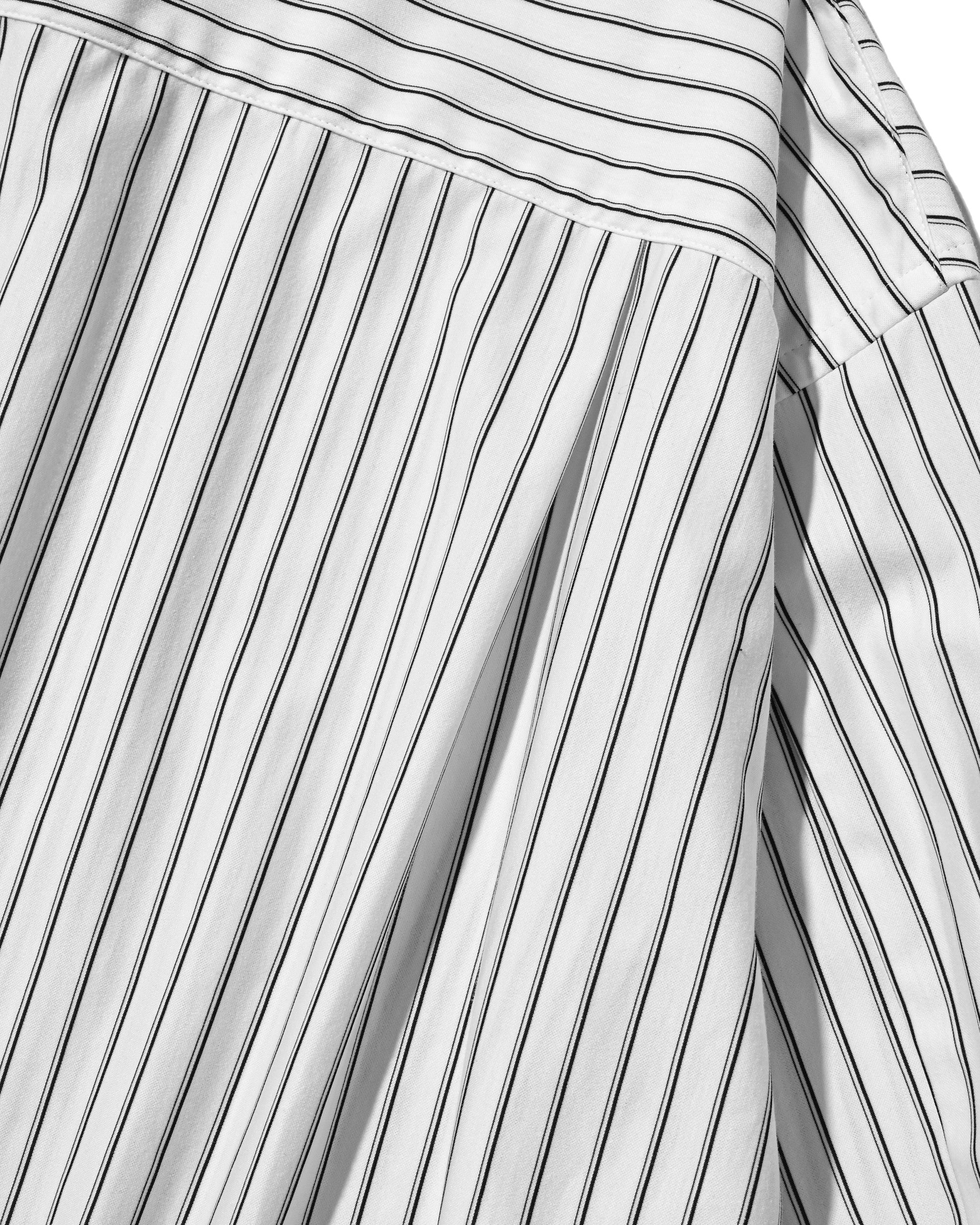 【5.30 SAT 20:00- IN STOCK】THICK/THIN STRIPE 46G KNIT EVERYDAY ZIP UP L/S SHIRT (WHITE STRIPE)
