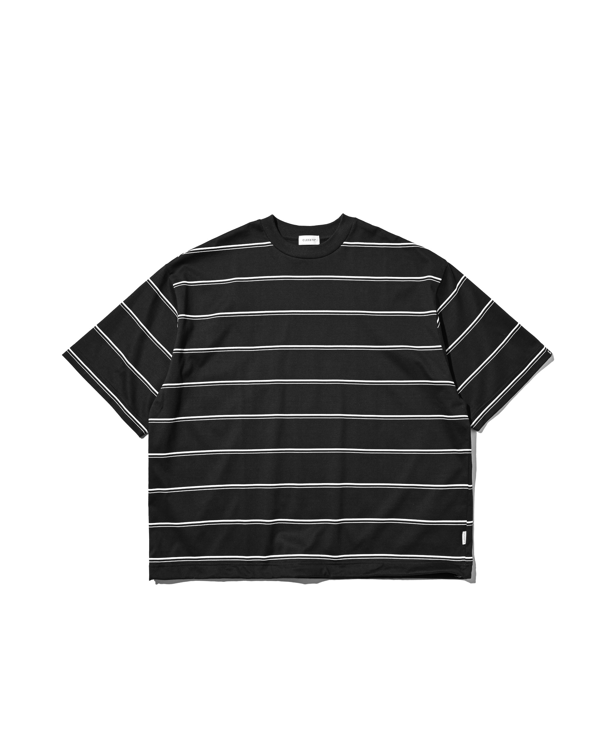 【5.6 20:00- IN STOCK】THICK THIN STRIPE S/S T-SHIRT WITH DRAWSTRINGS (BLACK)