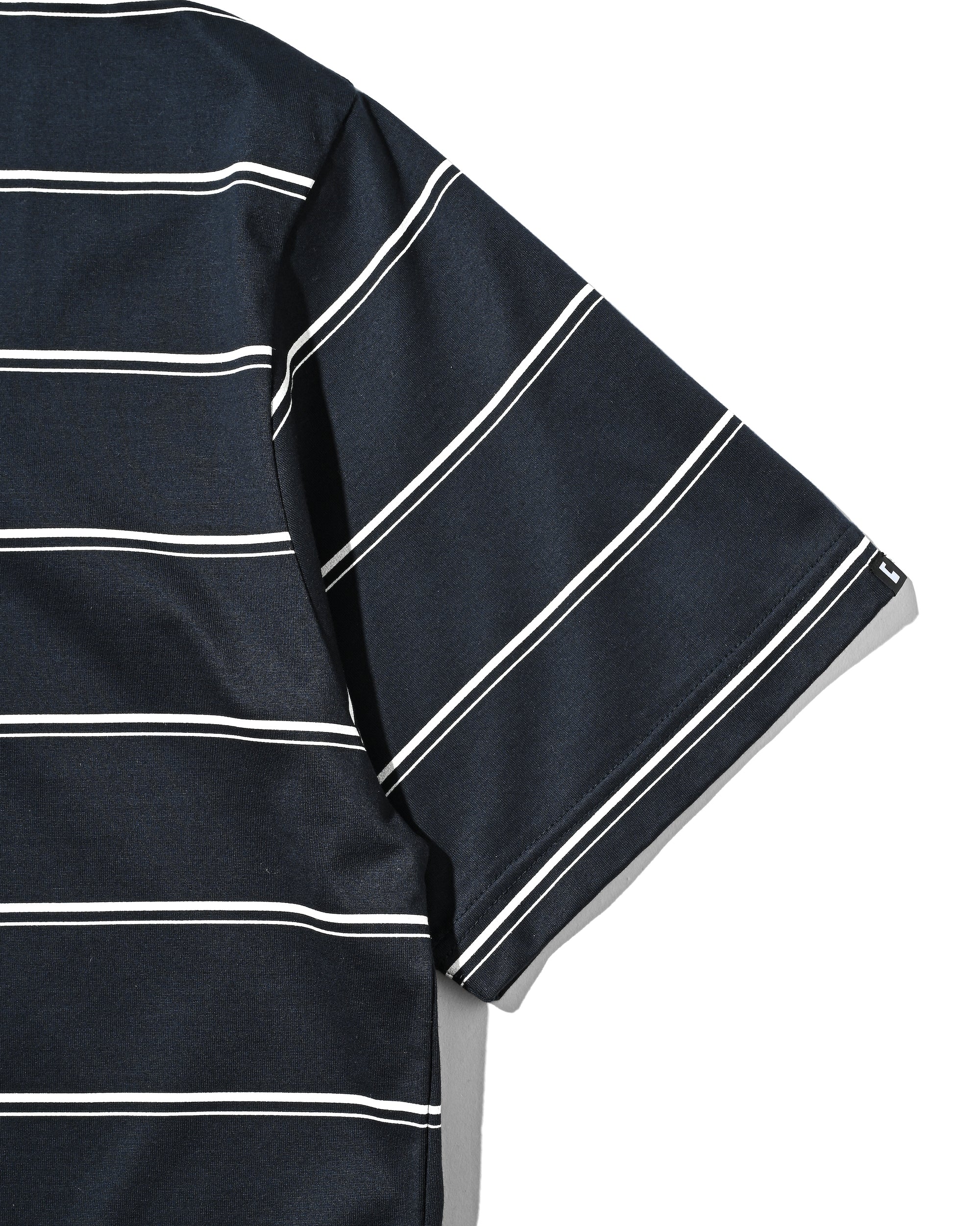 THICK THIN STRIPE S/S T-SHIRT WITH DRAWSTRINGS (NAVY)