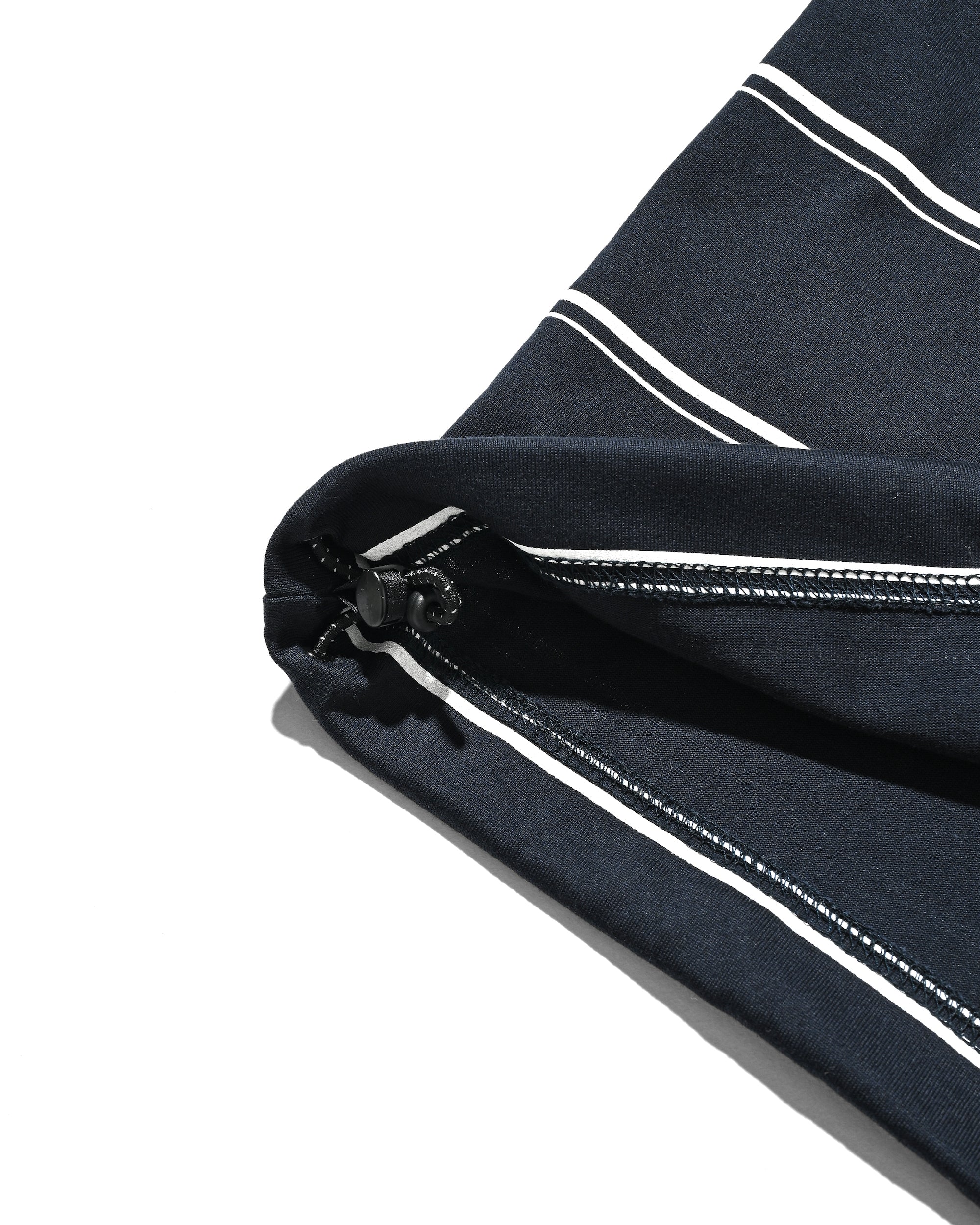 THICK THIN STRIPE S/S T-SHIRT WITH DRAWSTRINGS (NAVY)