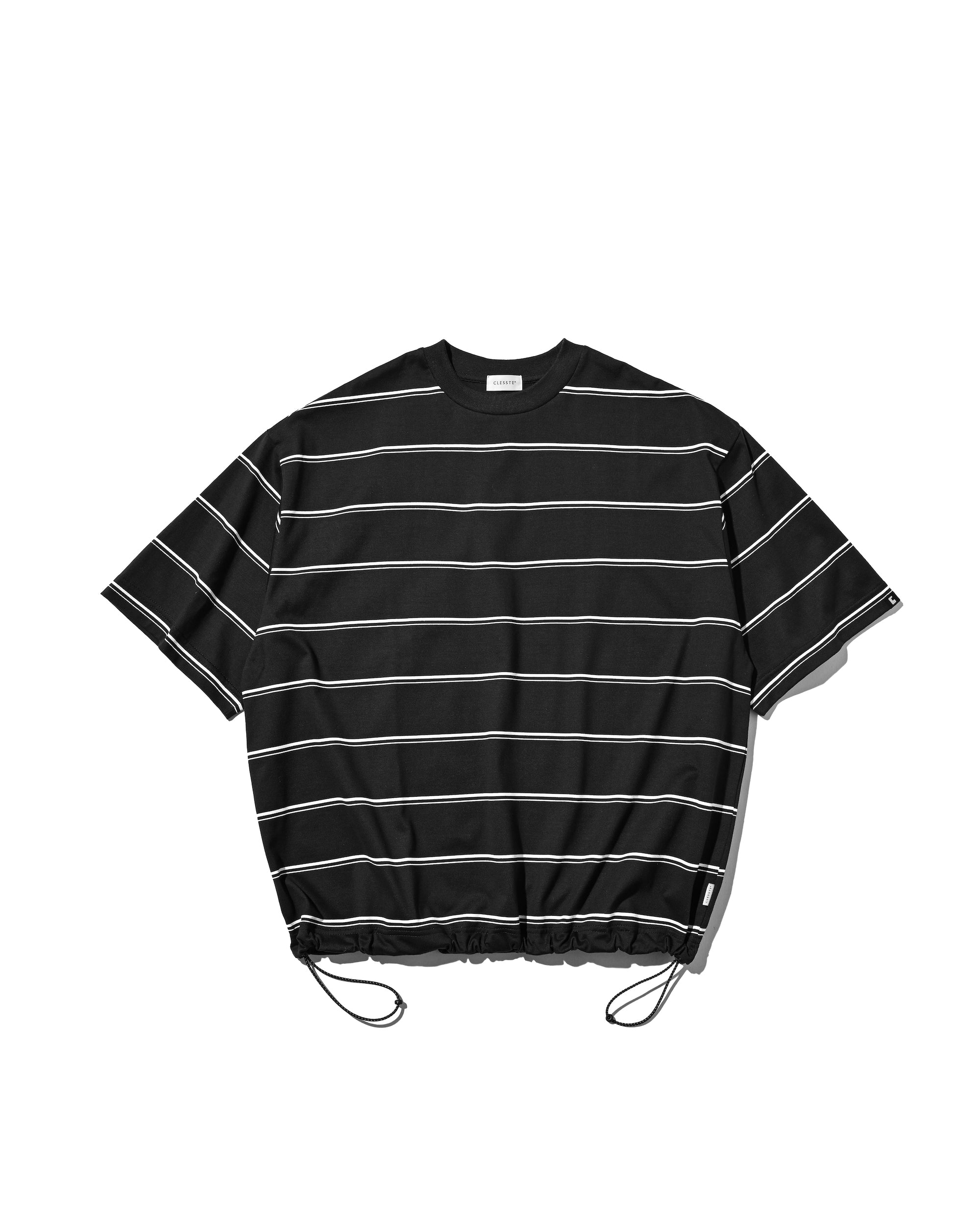 5.6 20:00- IN STOCK】THICK THIN STRIPE S/S T-SHIRT WITH DRAWSTRINGS (B