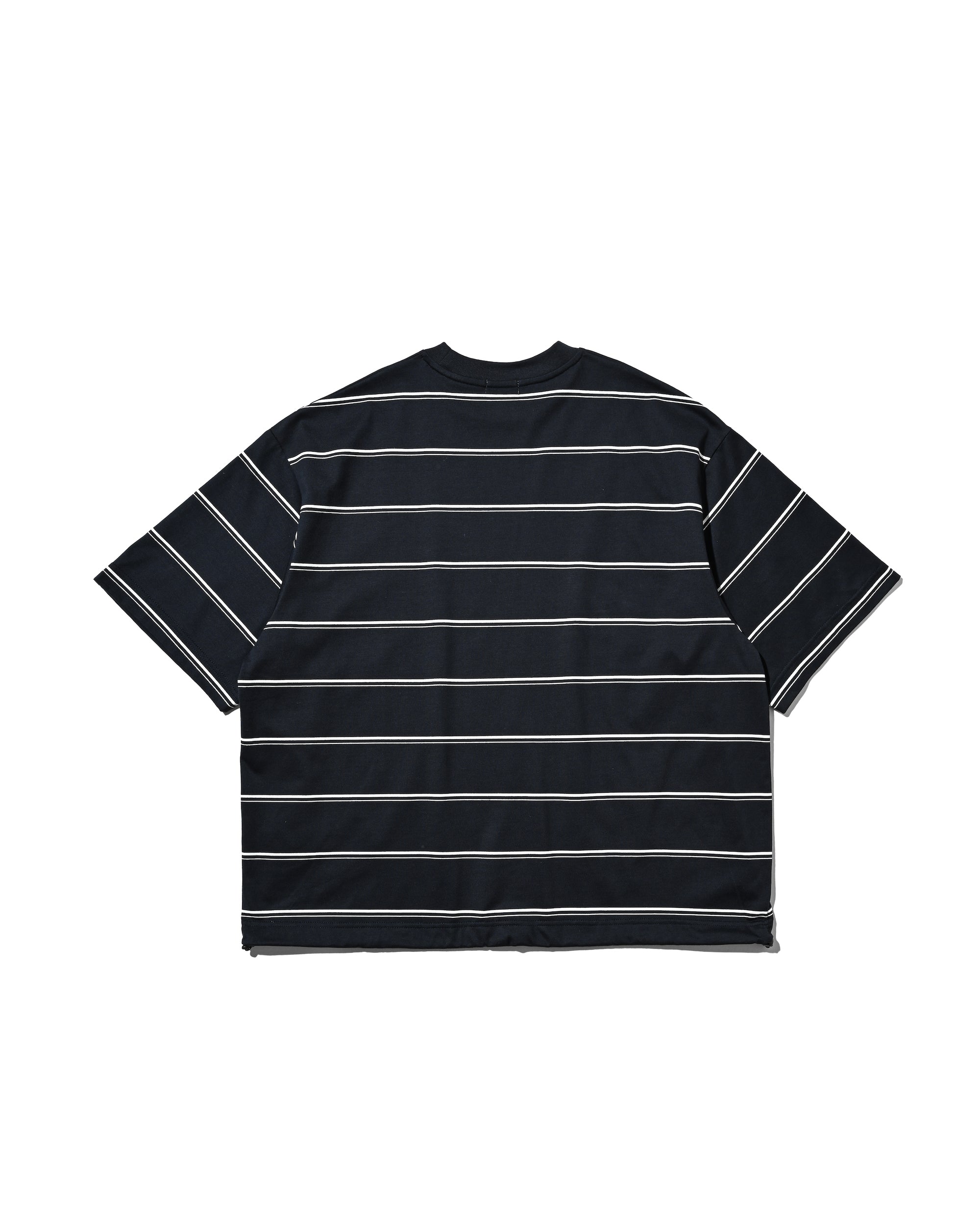 【5.6 20:00- IN STOCK】THICK THIN STRIPE S/S T-SHIRT WITH DRAWSTRINGS (NAVY)