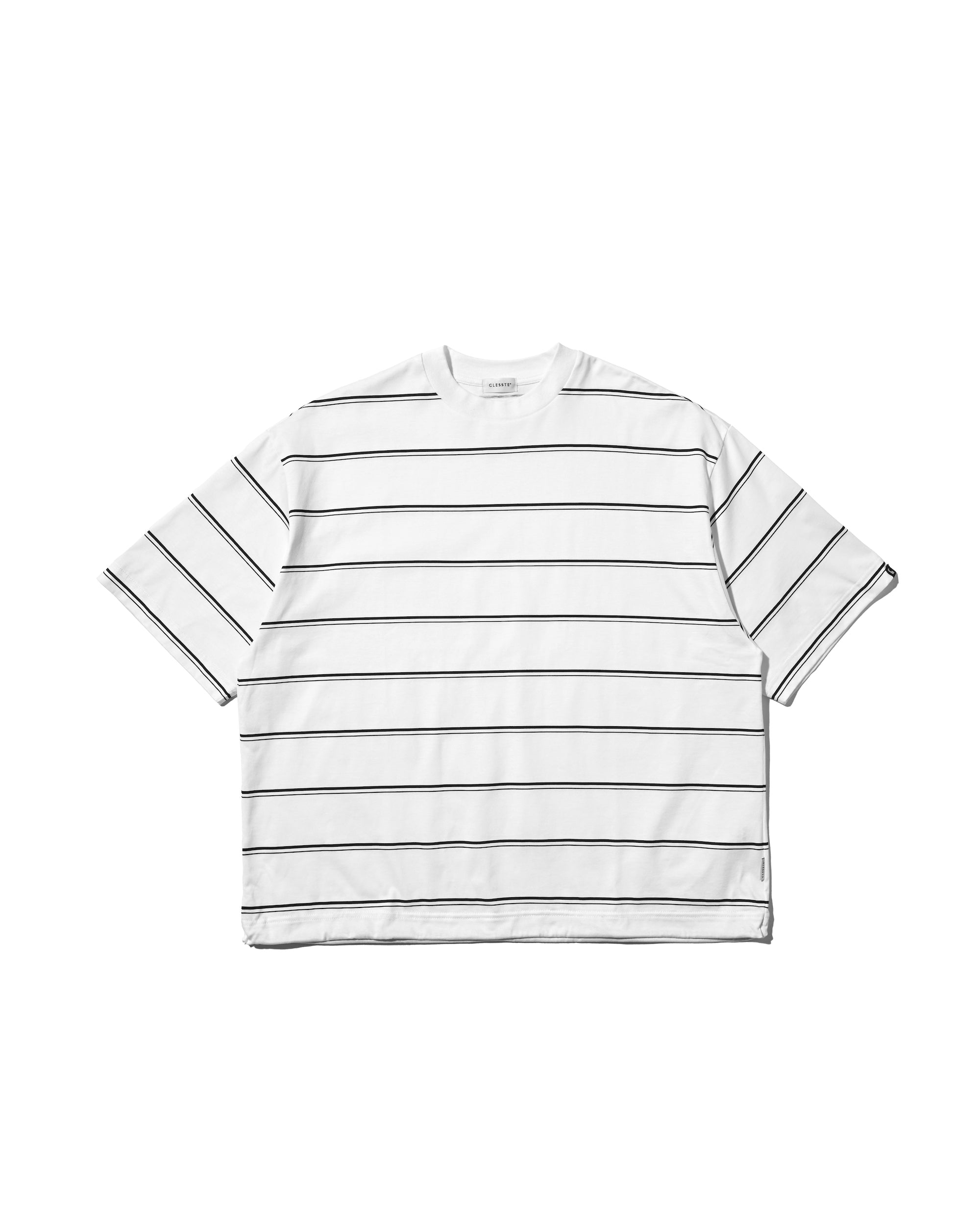 【5.6 20:00- IN STOCK】THICK THIN STRIPE S/S T-SHIRT WITH DRAWSTRINGS (WHITE)
