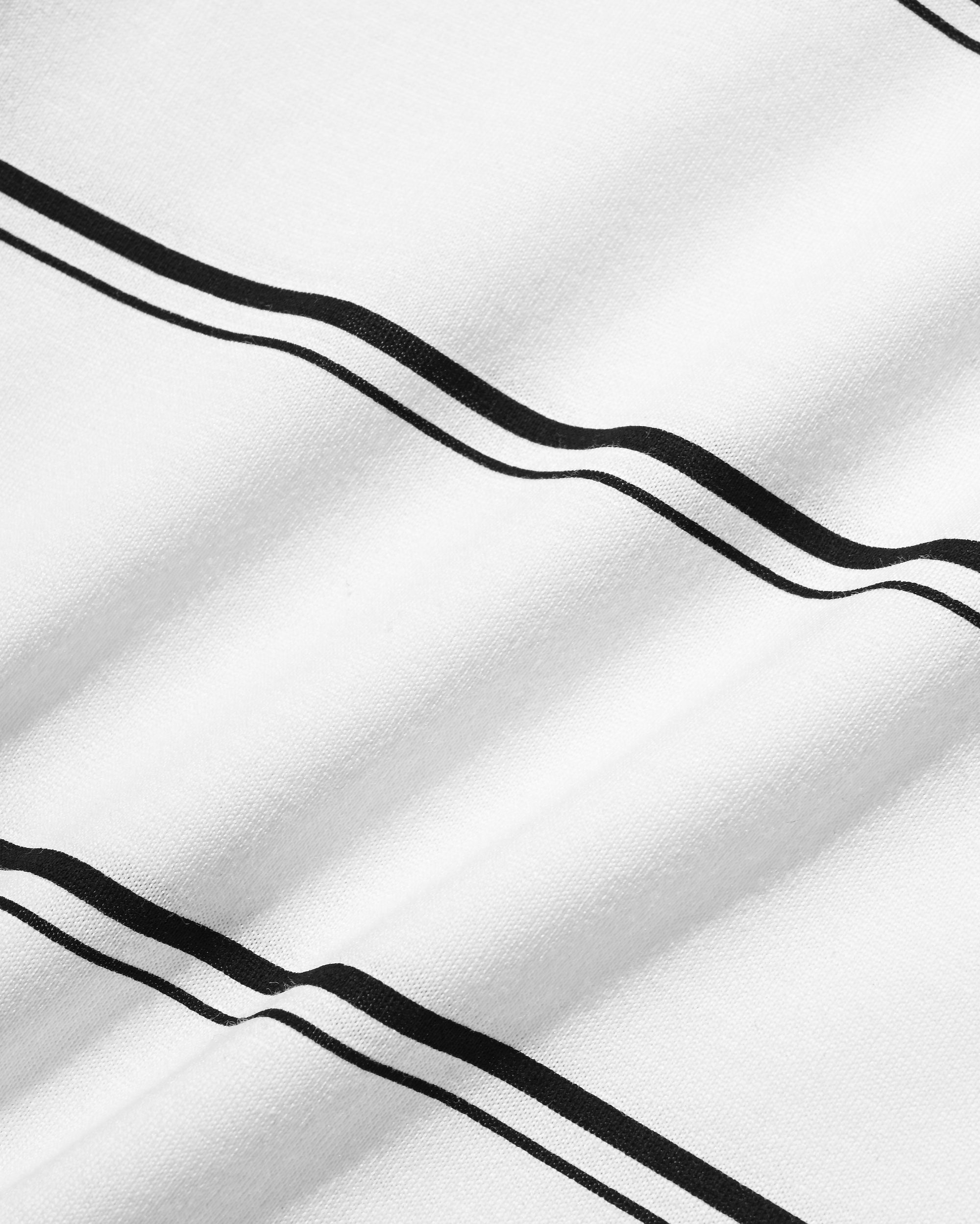 THICK THIN STRIPE S/S T-SHIRT WITH DRAWSTRINGS (WHITE)
