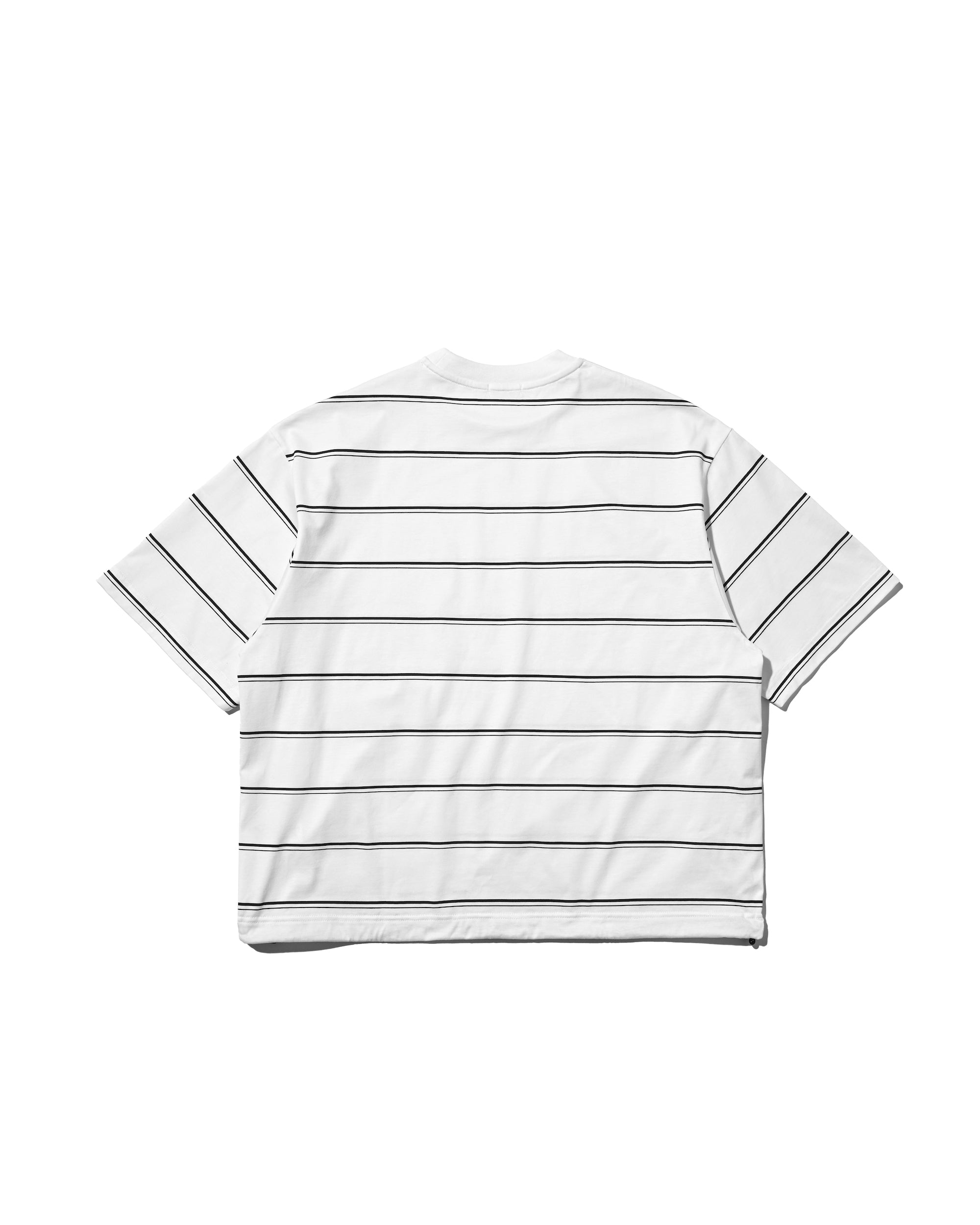 【5.6 20:00- IN STOCK】THICK THIN STRIPE S/S T-SHIRT WITH DRAWSTRINGS (WHITE)