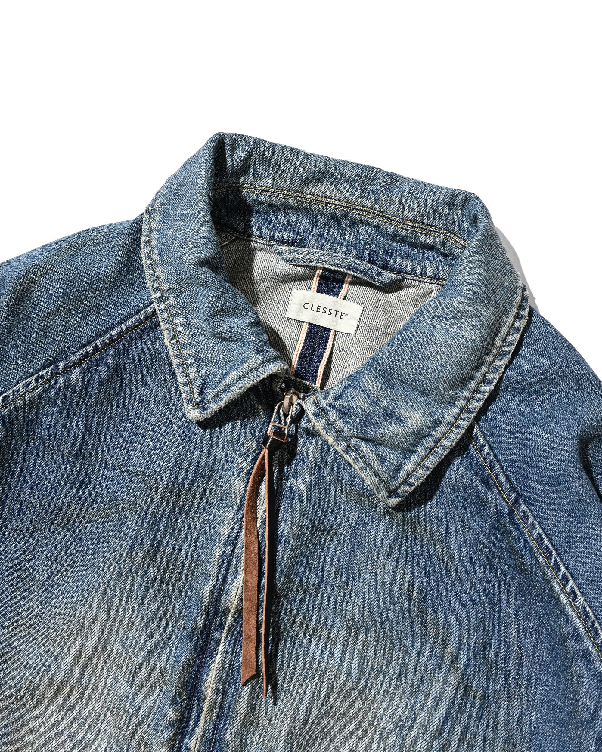 【9.2 WED 20:00- IN STOCK】VINTAGE DYED SELVEDGE DENIM CITY UTILITY JACKET (LIGHT INDIGO)