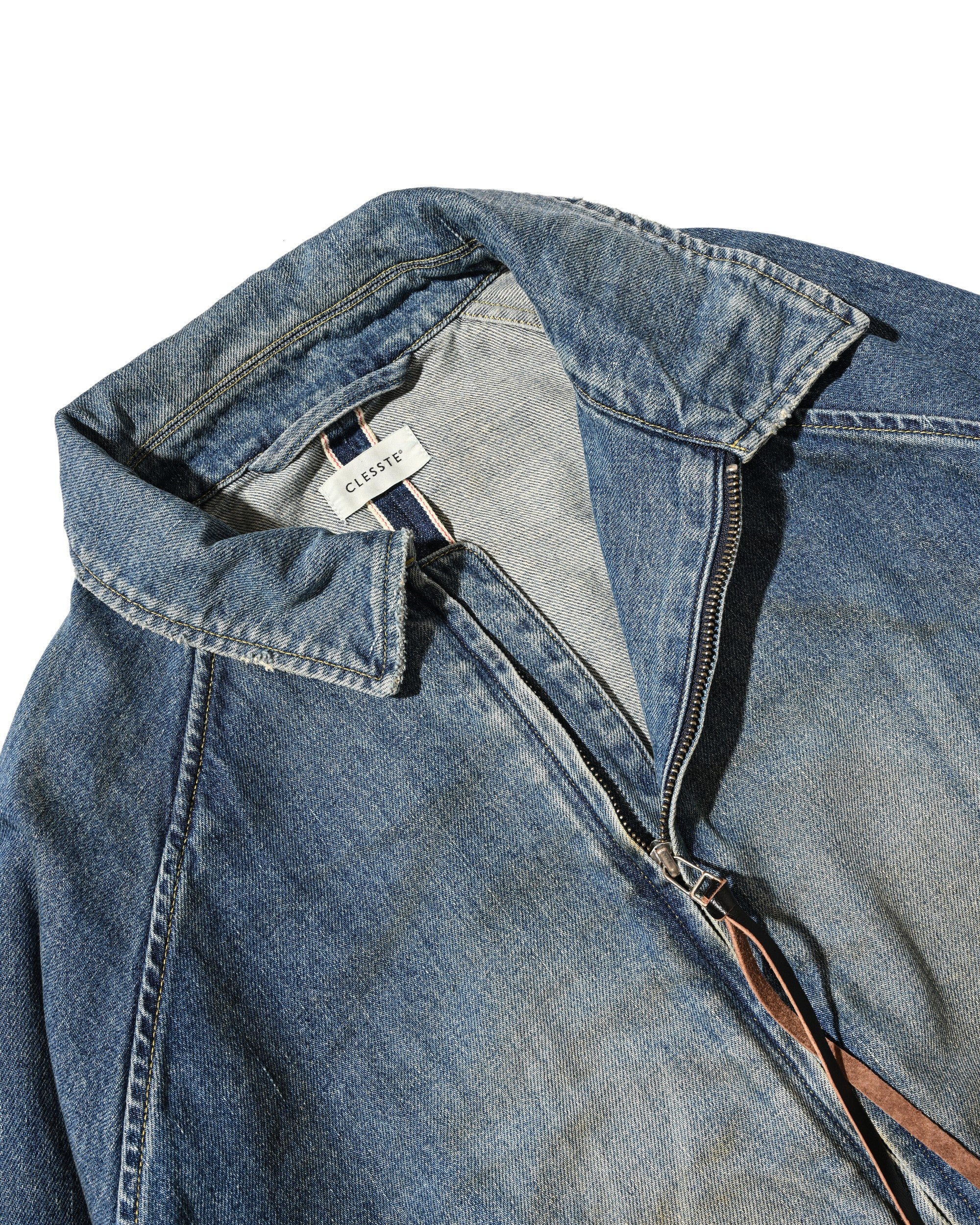 【9.2 WED 20:00- IN STOCK】VINTAGE DYED SELVEDGE DENIM CITY UTILITY JACKET (LIGHT INDIGO)