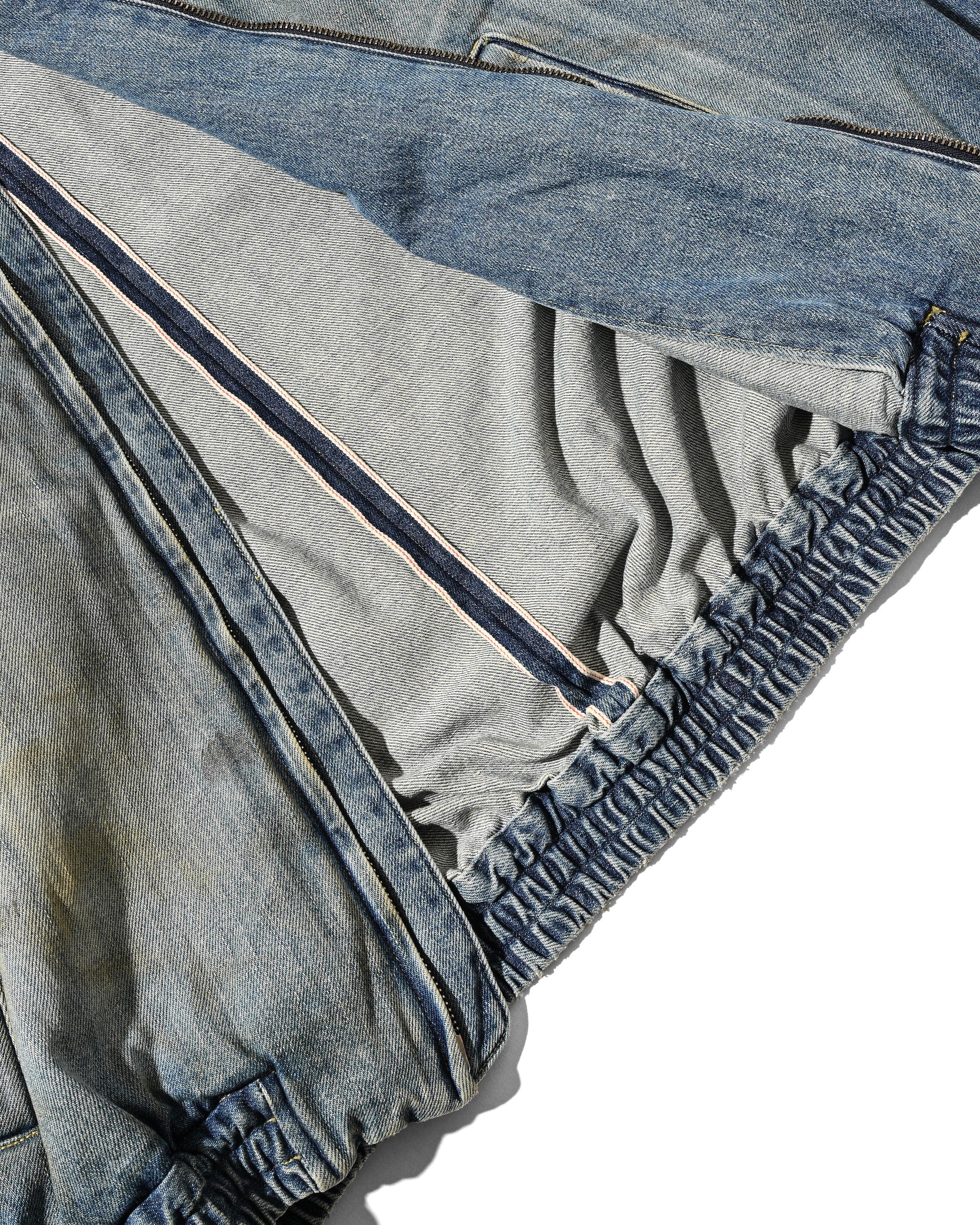 【9.2 WED 20:00- IN STOCK】VINTAGE DYED SELVEDGE DENIM CITY UTILITY JACKET (LIGHT INDIGO)