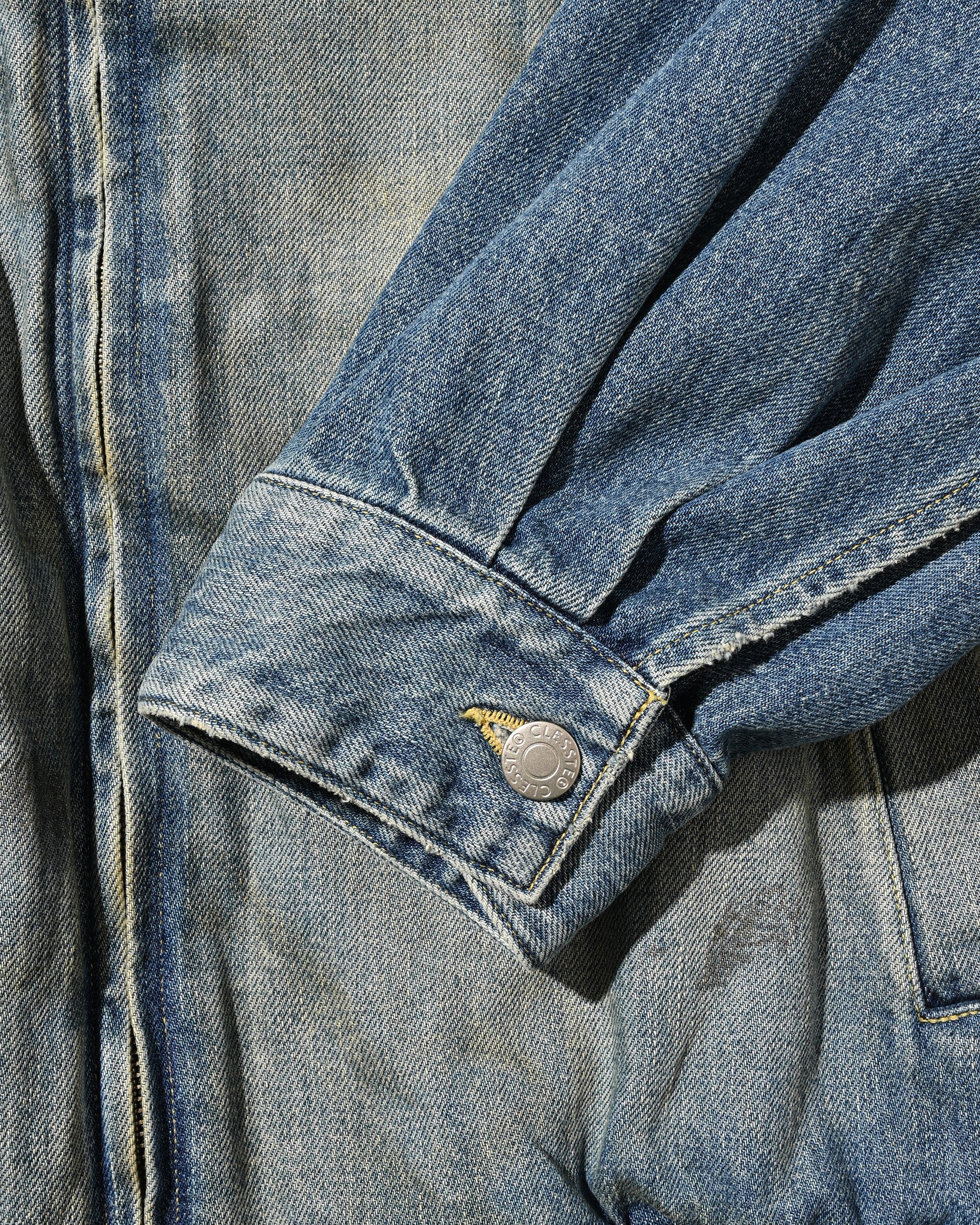 【9.2 WED 20:00- IN STOCK】VINTAGE DYED SELVEDGE DENIM CITY UTILITY JACKET (LIGHT INDIGO)