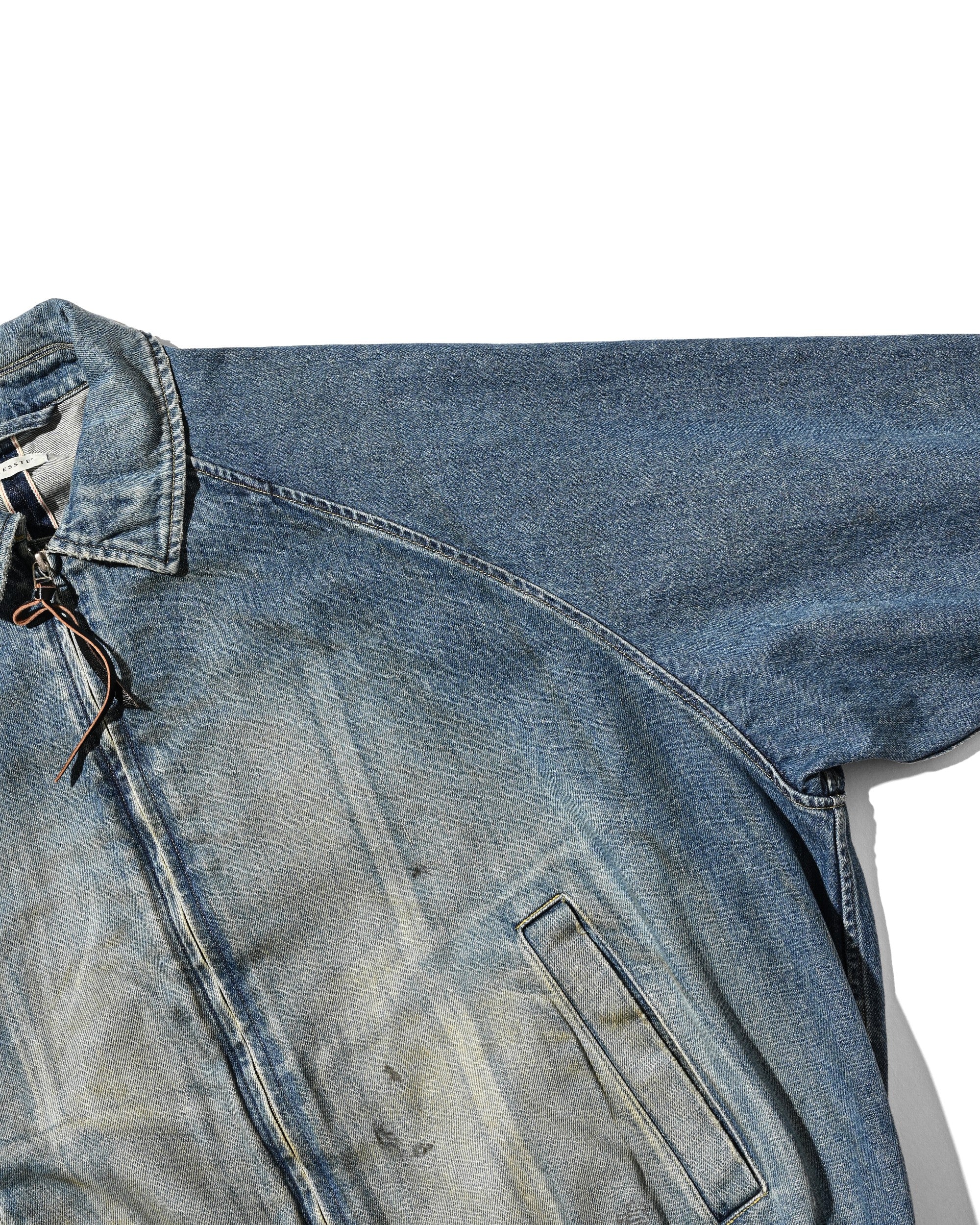 【9.2 WED 20:00- IN STOCK】VINTAGE DYED SELVEDGE DENIM CITY UTILITY JACKET (LIGHT INDIGO)