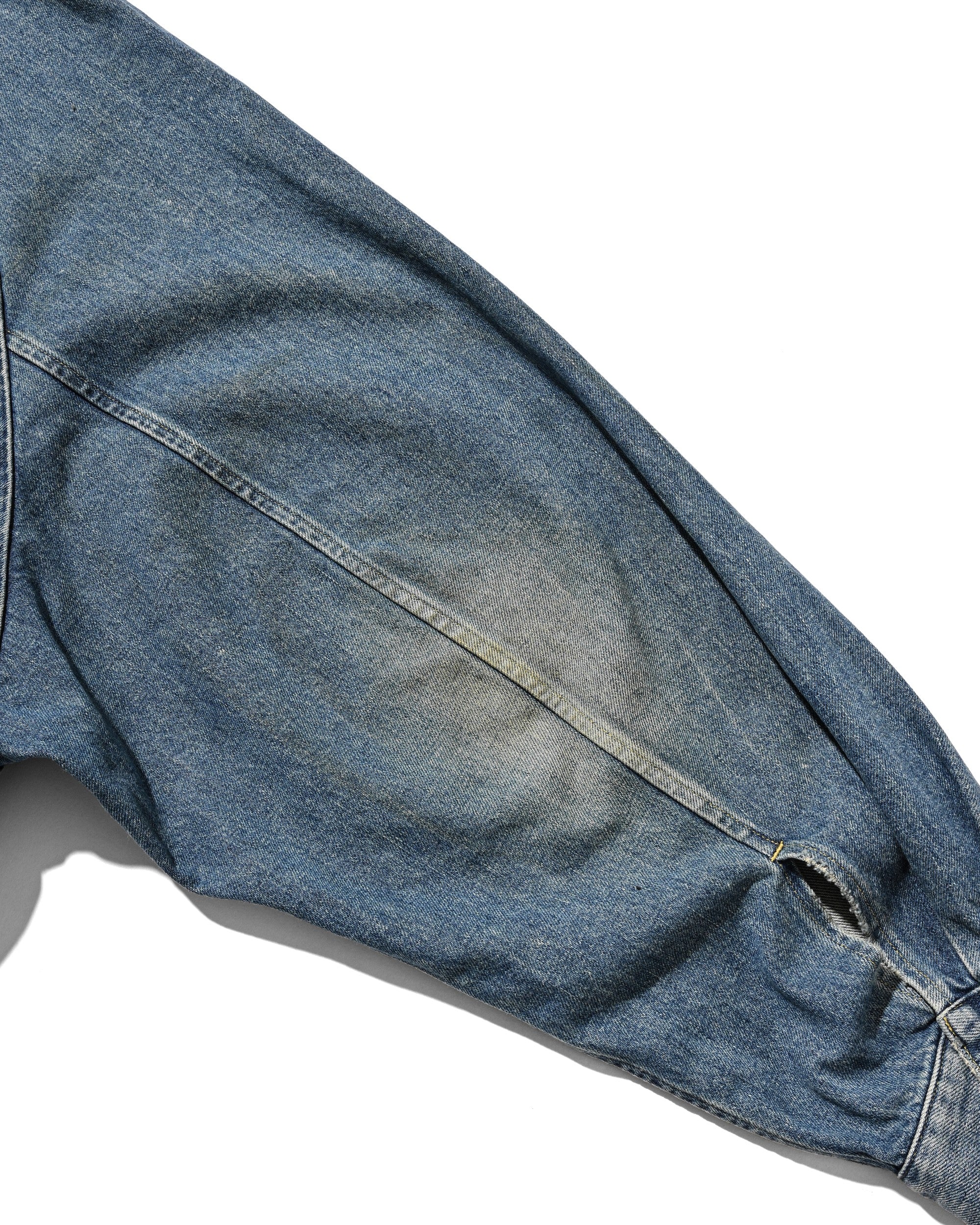 【9.2 WED 20:00- IN STOCK】VINTAGE DYED SELVEDGE DENIM CITY UTILITY JACKET (LIGHT INDIGO)