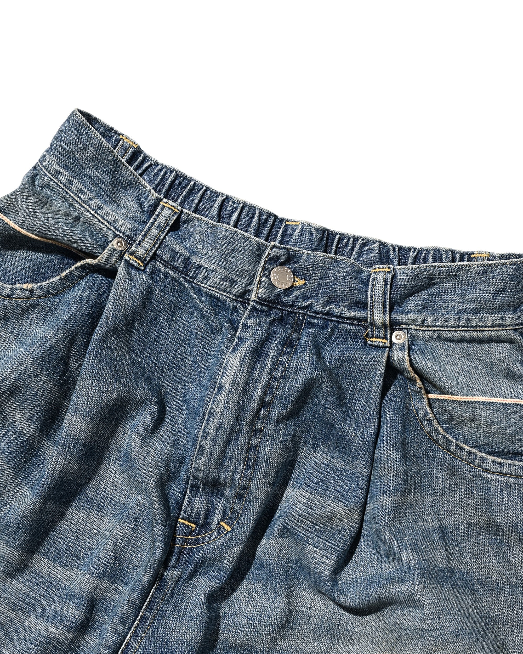VINTAGE DYED SELVEDGE DENIM CITY MASSIVE UTILITY PANTS (VINTAGE LIGHT INDIGO)