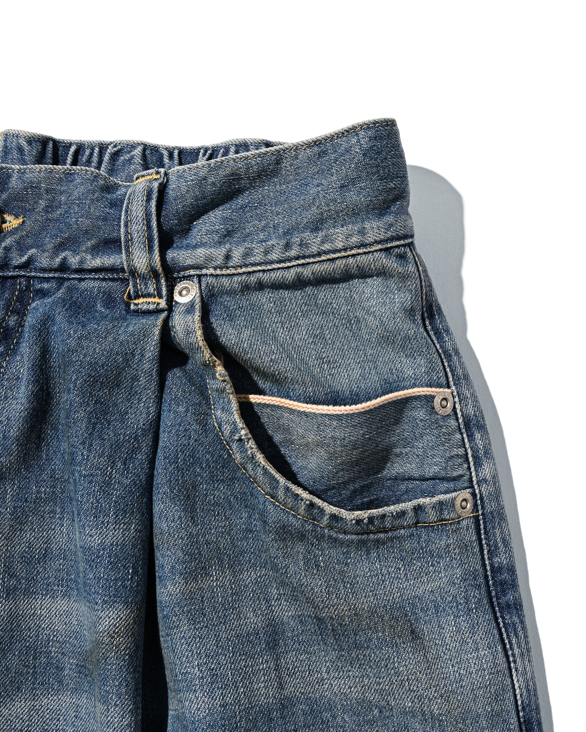 VINTAGE DYED SELVEDGE DENIM CITY MASSIVE UTILITY PANTS (VINTAGE LIGHT