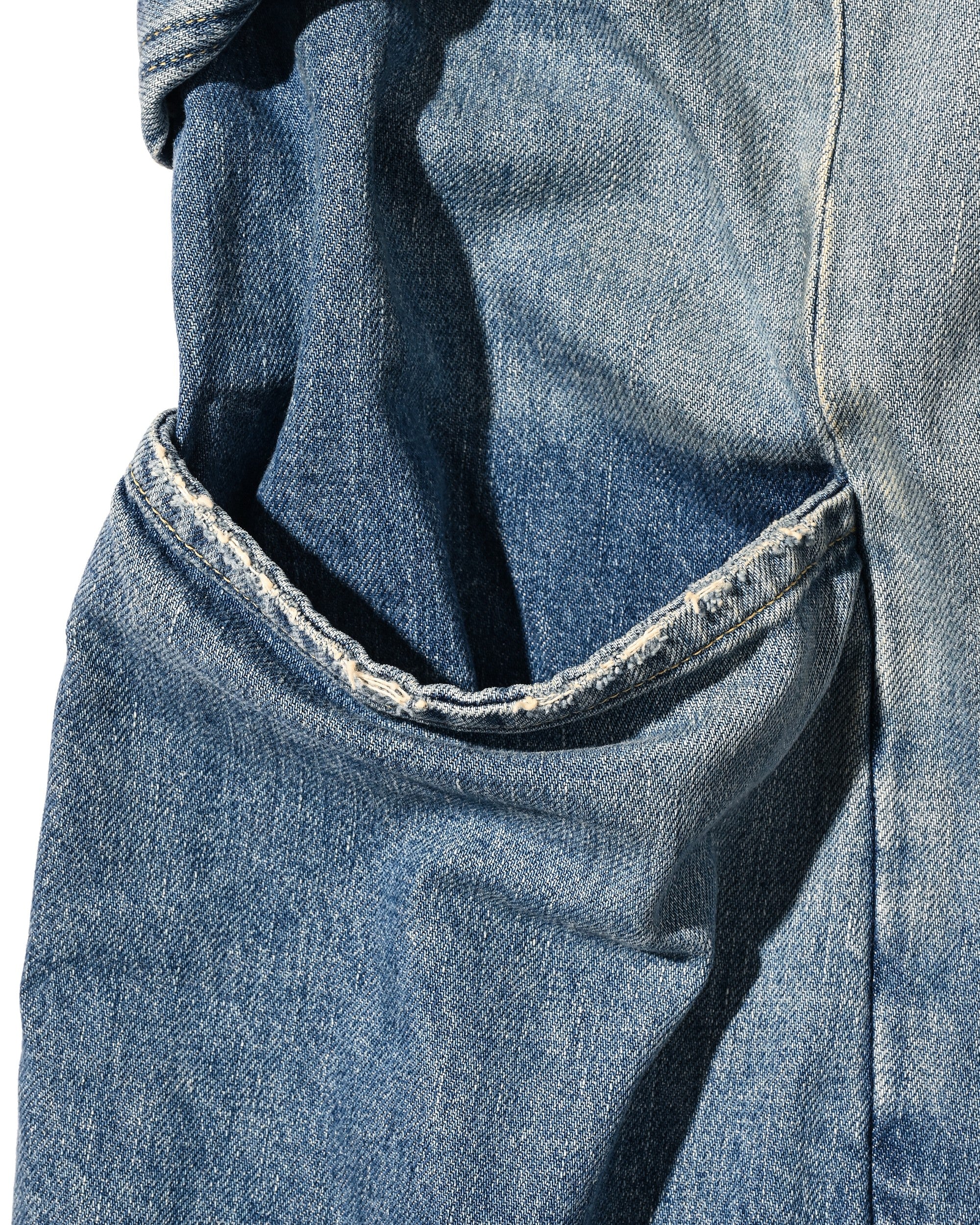 VINTAGE DYED SELVEDGE DENIM CITY MASSIVE UTILITY PANTS (VINTAGE LIGHT INDIGO)