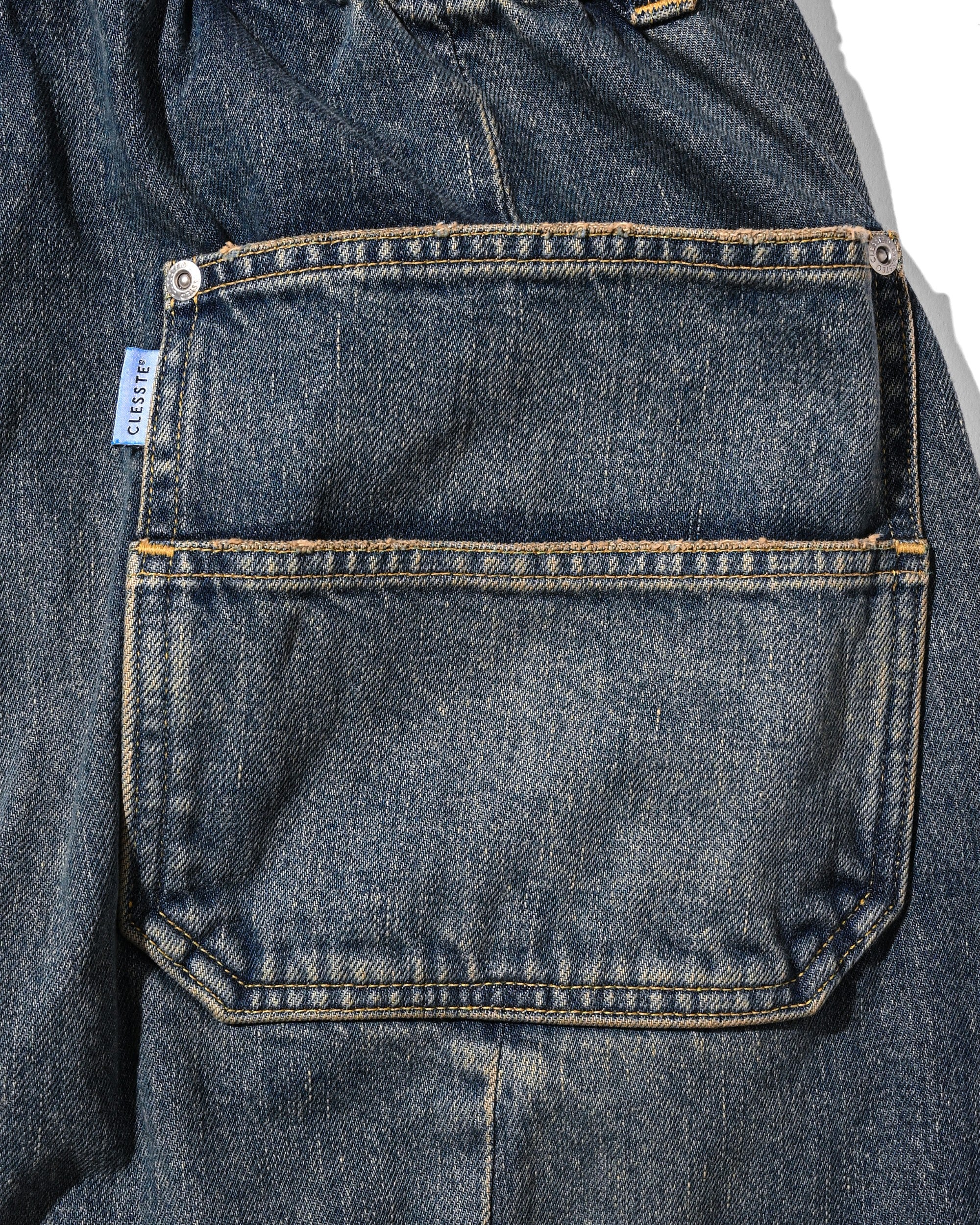VINTAGE DYED SELVEDGE DENIM CITY MASSIVE UTILITY PANTS (VINTAGE INDIGO)