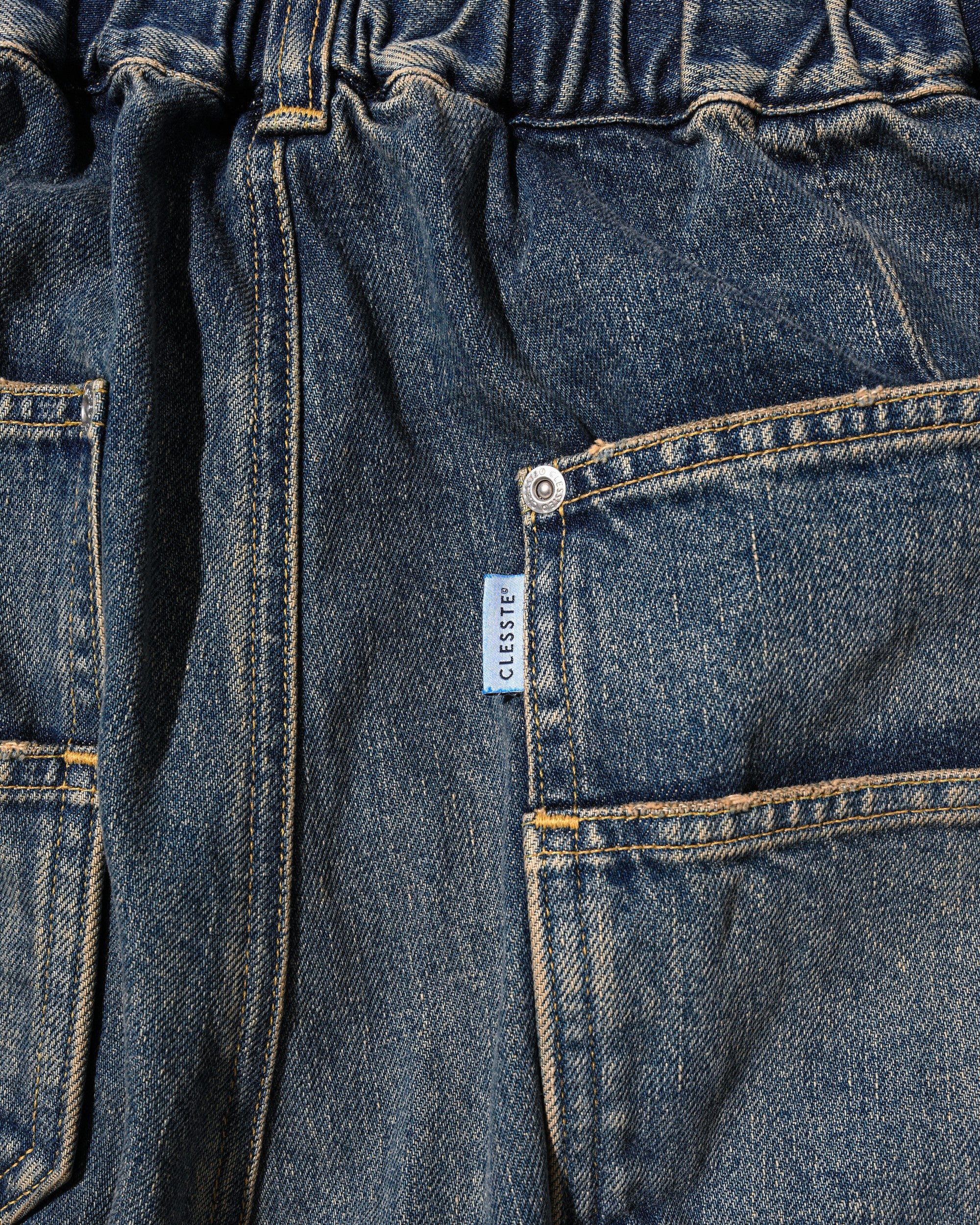 VINTAGE DYED SELVEDGE DENIM CITY MASSIVE UTILITY PANTS (VINTAGE INDIGO)