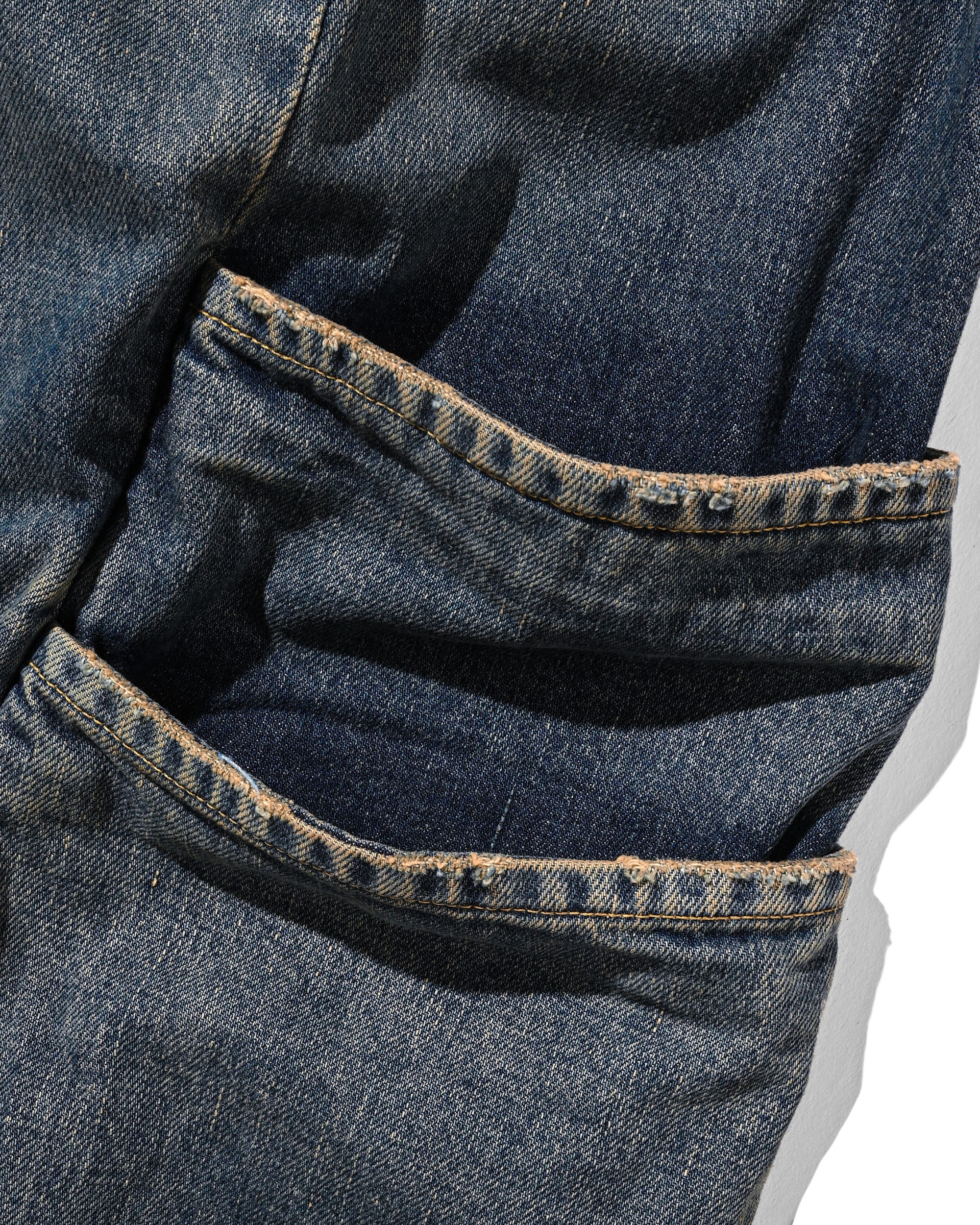 VINTAGE DYED SELVEDGE DENIM CITY MASSIVE UTILITY PANTS (VINTAGE INDIGO)