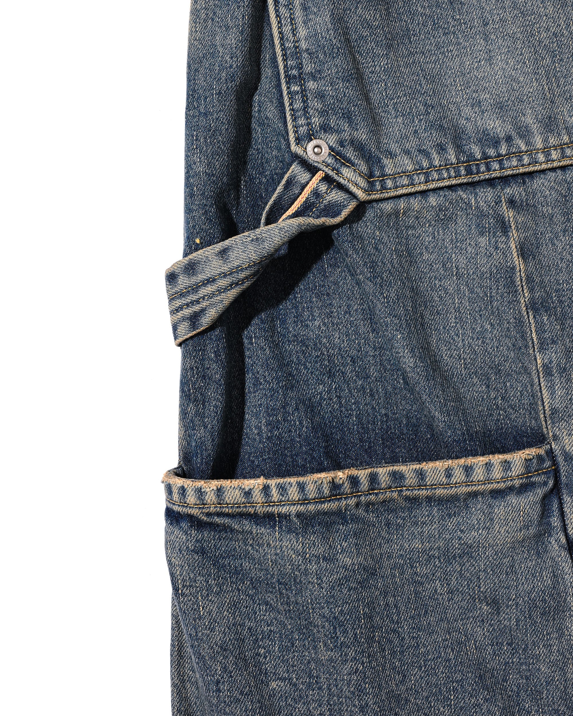VINTAGE DYED SELVEDGE DENIM CITY MASSIVE UTILITY PANTS (VINTAGE INDIGO)