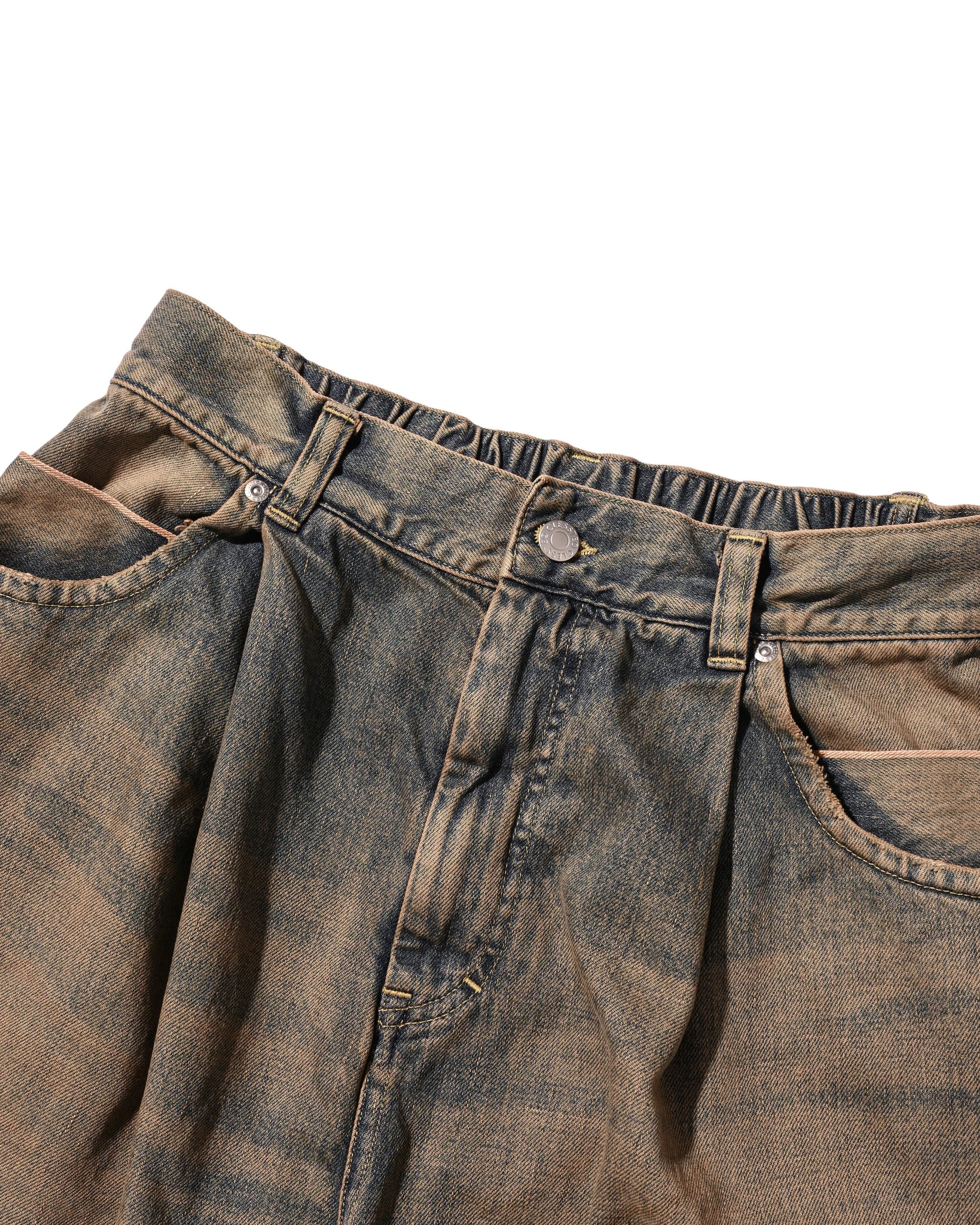 VINTAGE DYED SELVEDGE DENIM CITY MASSIVE UTILITY PANTS (VINTAGE BEIGE)