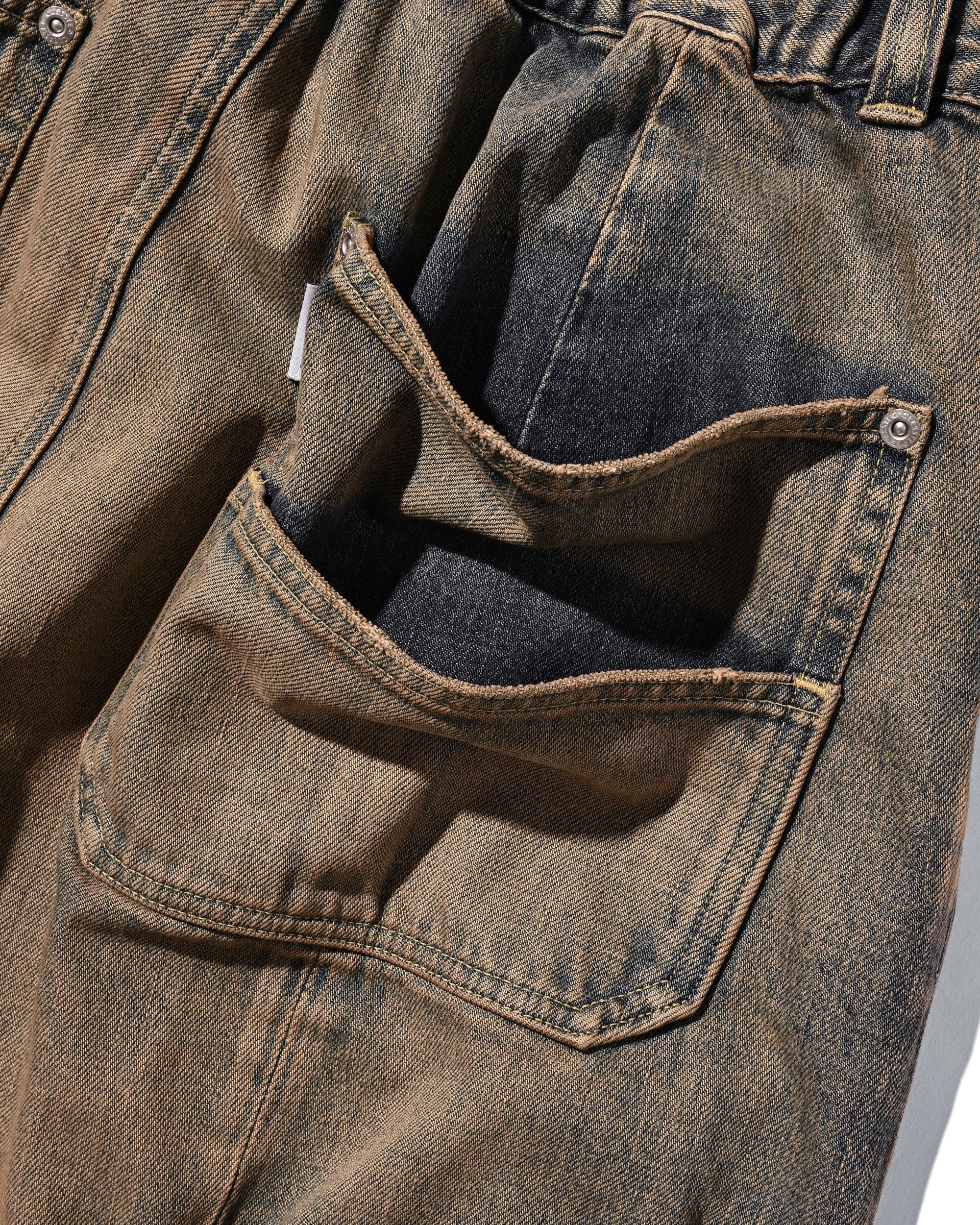 VINTAGE DYED SELVEDGE DENIM CITY MASSIVE UTILITY PANTS (VINTAGE BEIGE)