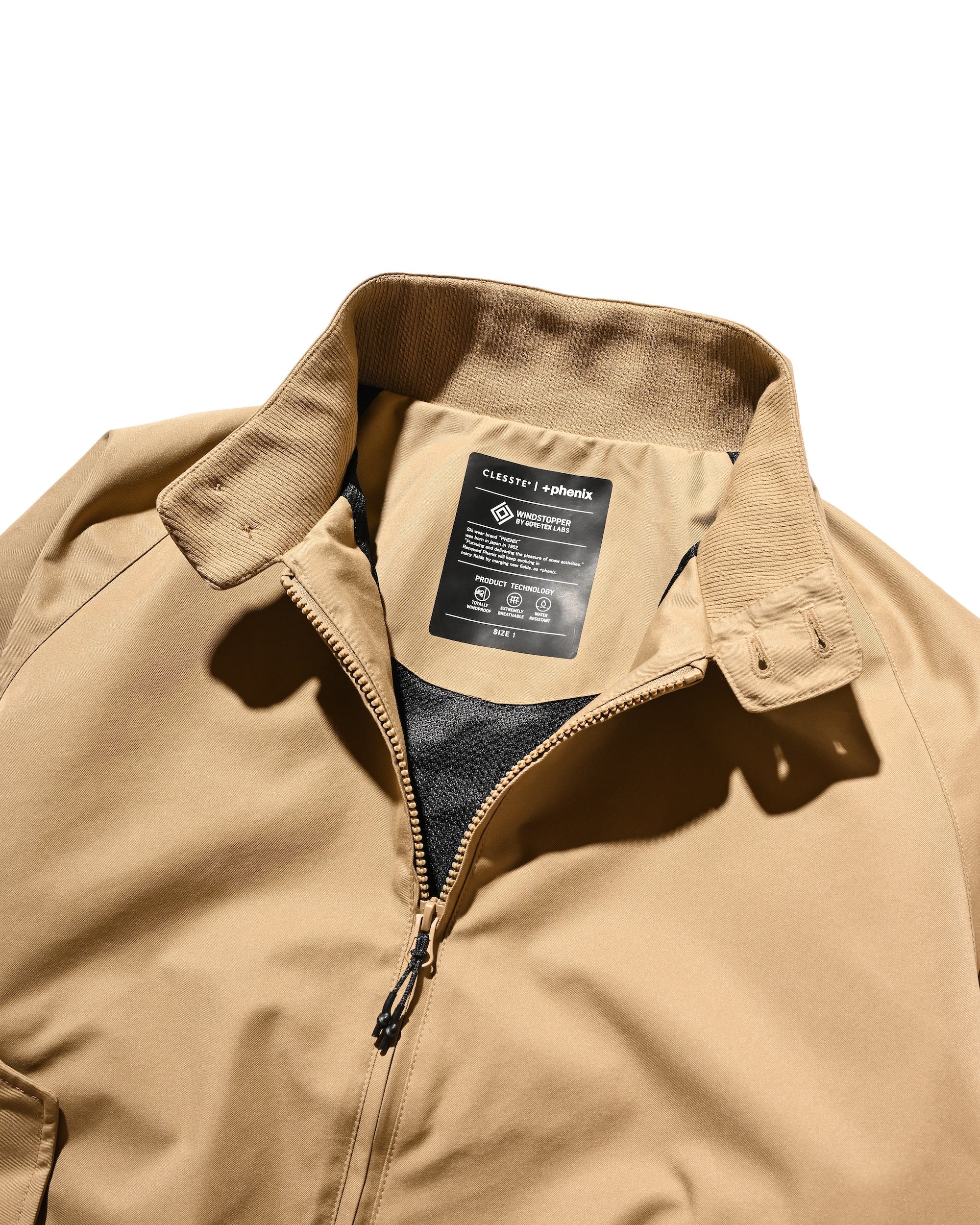 【10.29 WED 20:00- IN STOCK】+phenix WINDSTOPPER® by GORE-TEX LABS TWILL CITY HARRINGTON JACKET (CARAMEL BEIGE)