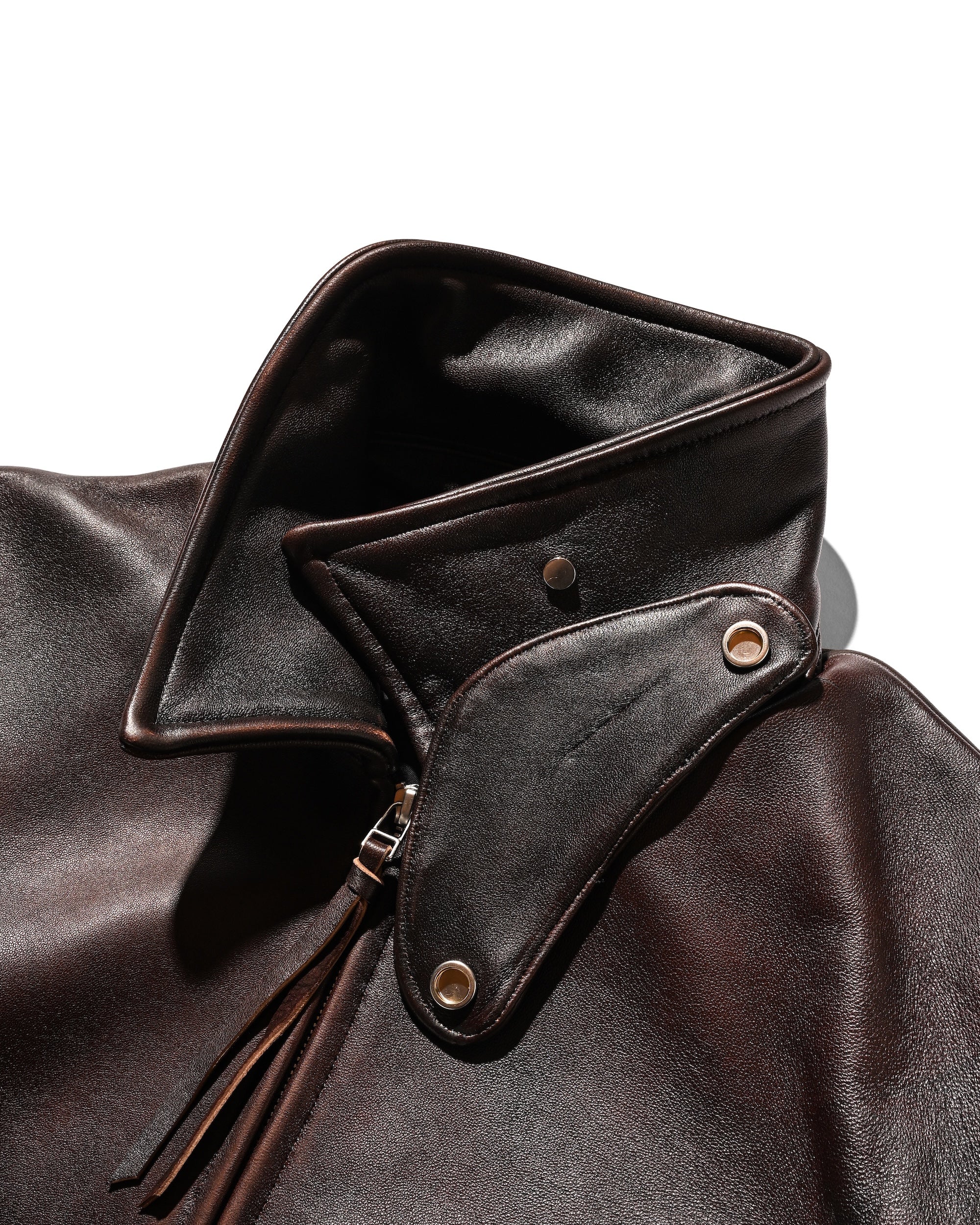 【11.1 SAT 20:00- IN STOCK】SHEEP LEATHER UTILITY JACKET (BROWN)