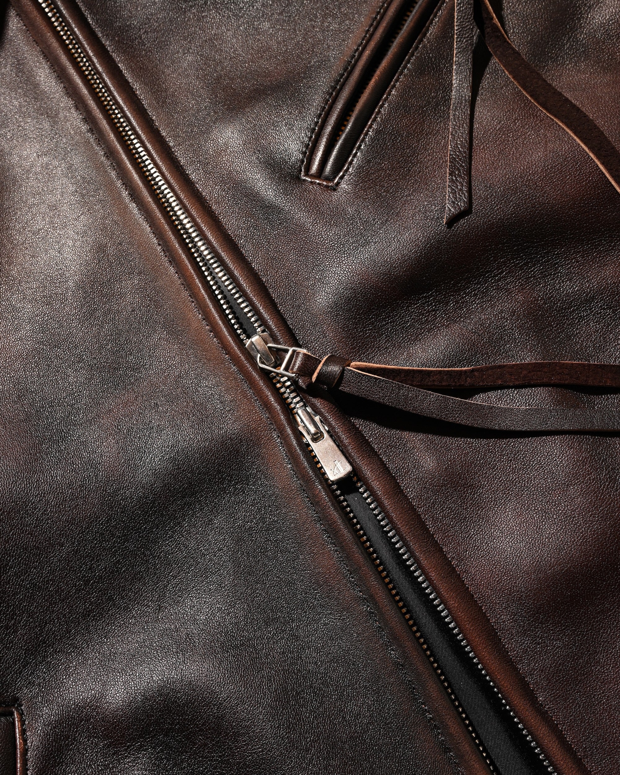 【11.1 SAT 20:00- IN STOCK】SHEEP LEATHER UTILITY JACKET (BROWN)