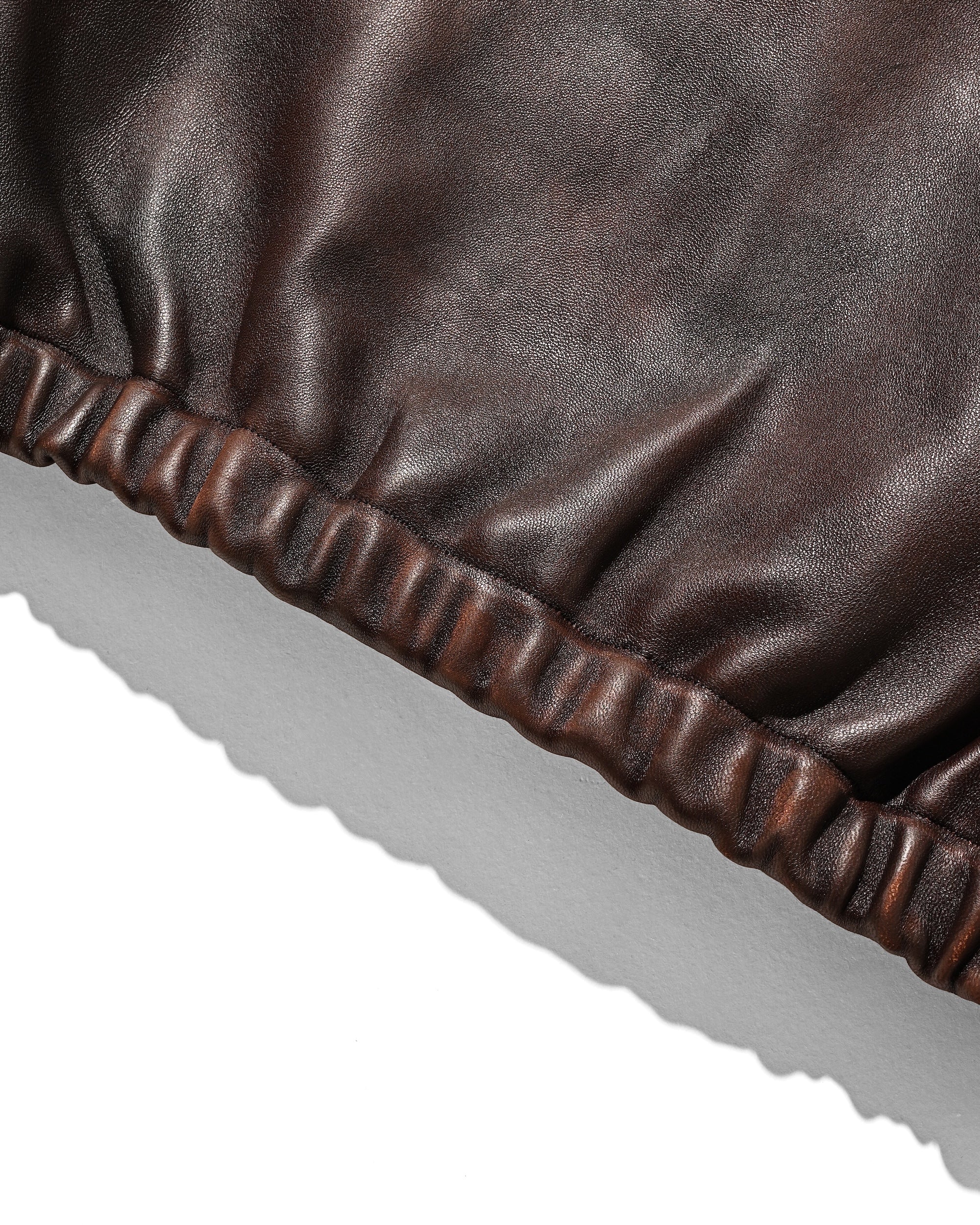SHEEP LEATHER UTILITY JACKET (BROWN)