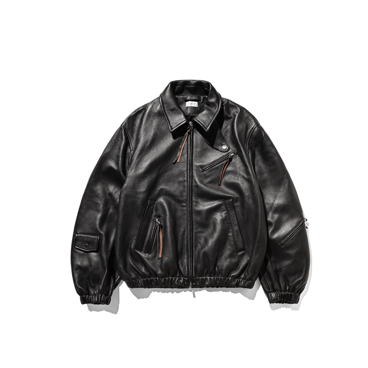 SHEEP LEATHER UTILITY JACKET (BLACK)