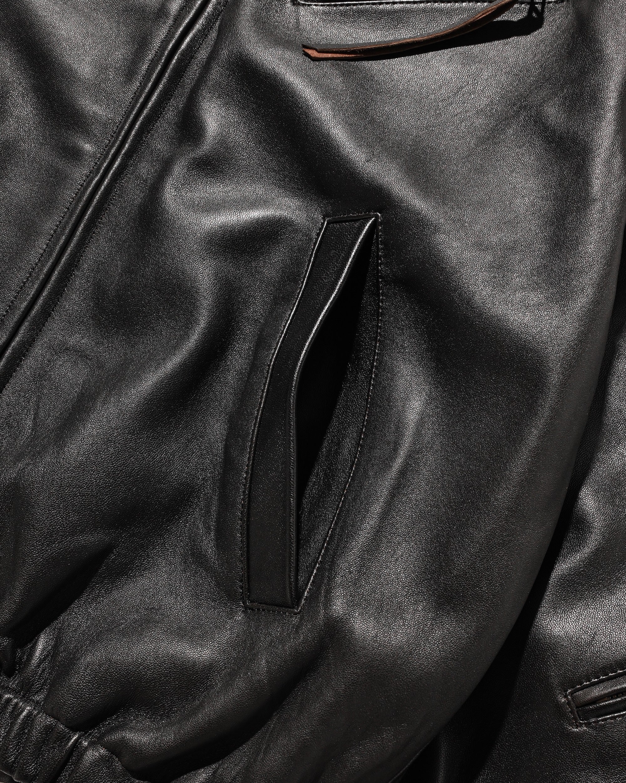 SHEEP LEATHER UTILITY JACKET (BLACK)