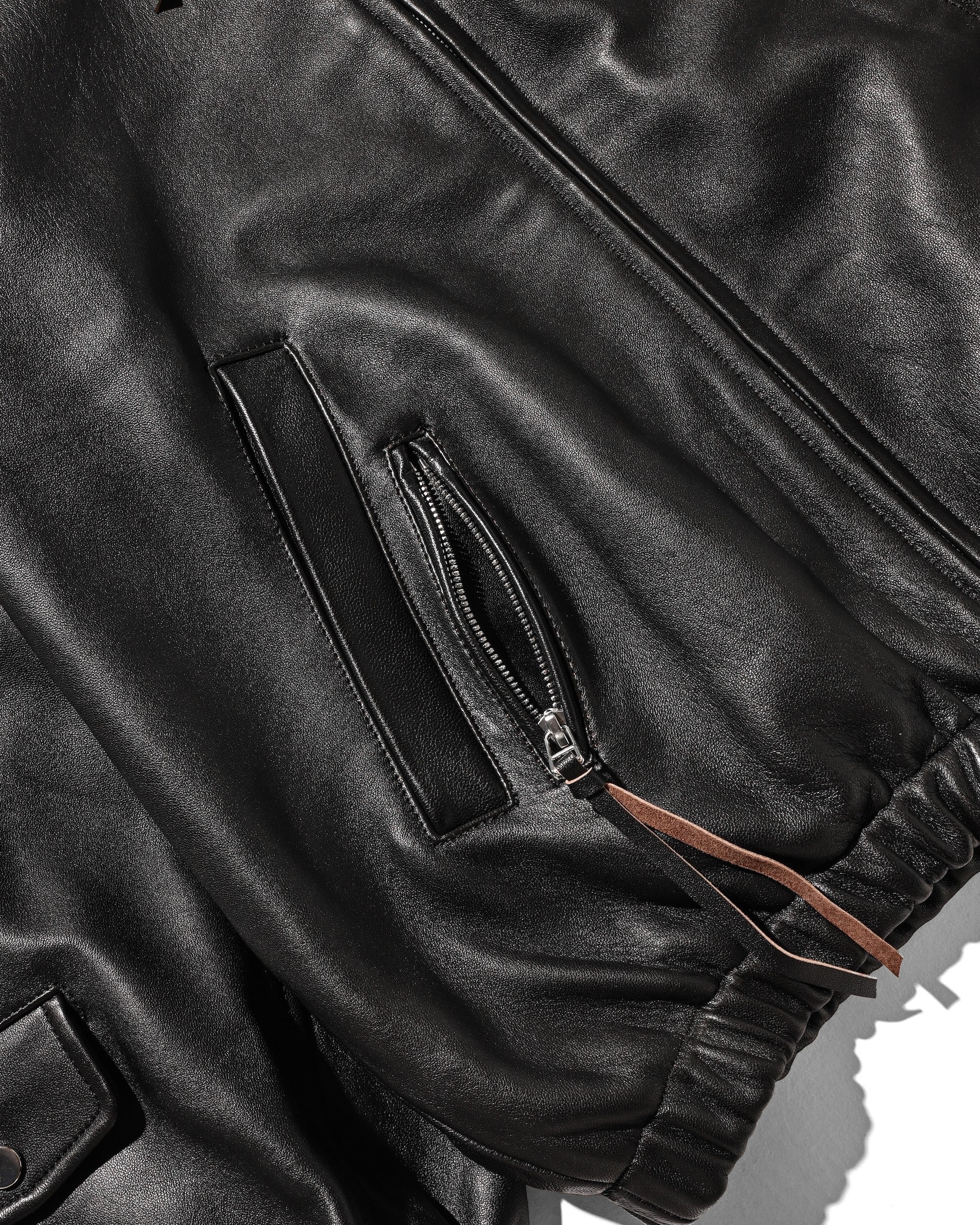 【11.1 SAT 20:00- IN STOCK】SHEEP LEATHER UTILITY JACKET (BLACK)