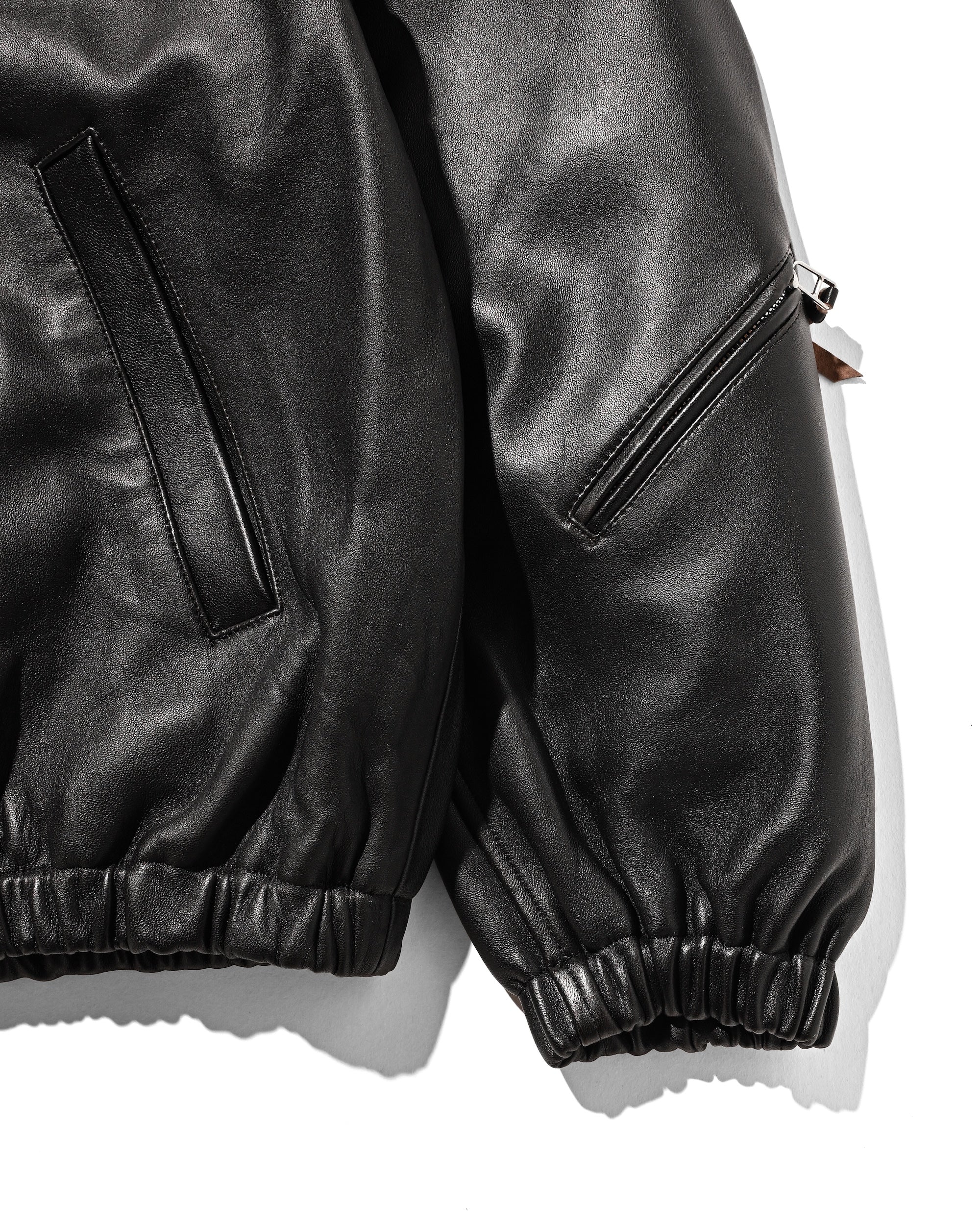 SHEEP LEATHER UTILITY JACKET (BLACK)