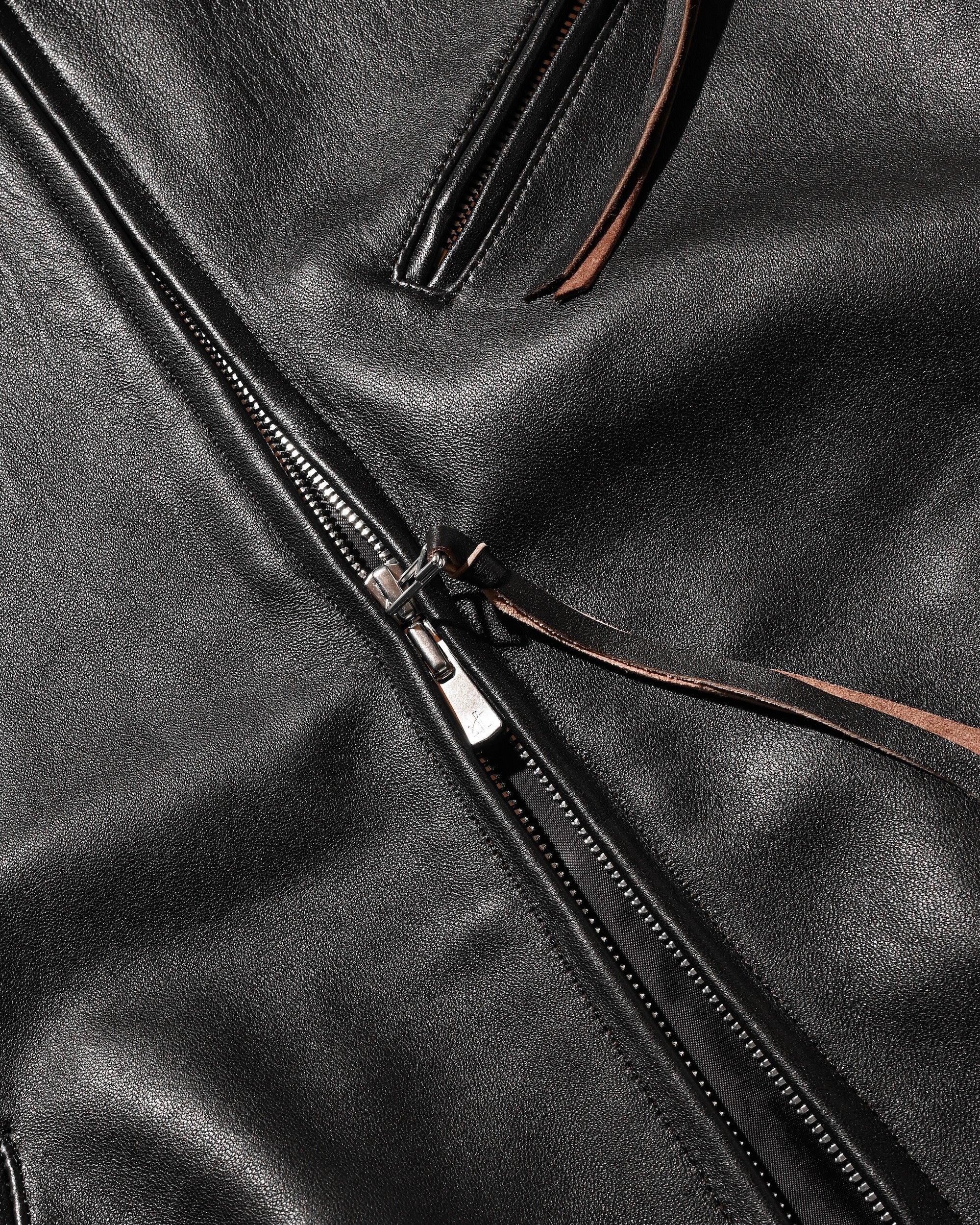 【11.1 SAT 20:00- IN STOCK】SHEEP LEATHER UTILITY JACKET (BLACK)