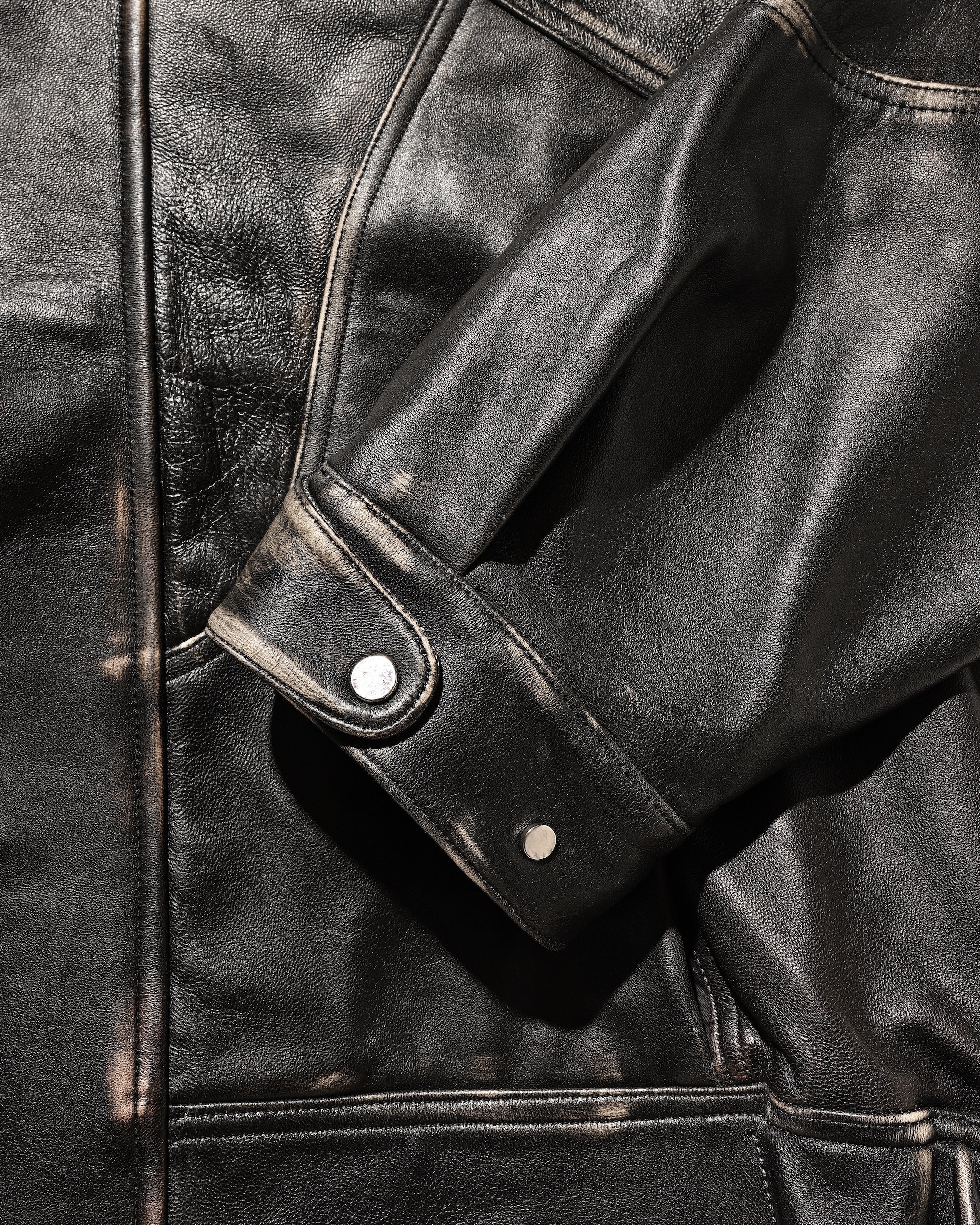 1.21 WED 20:00- IN STOCK】VINTAGE SHEEP LEATHER FUTURE JACKET (BLACK)