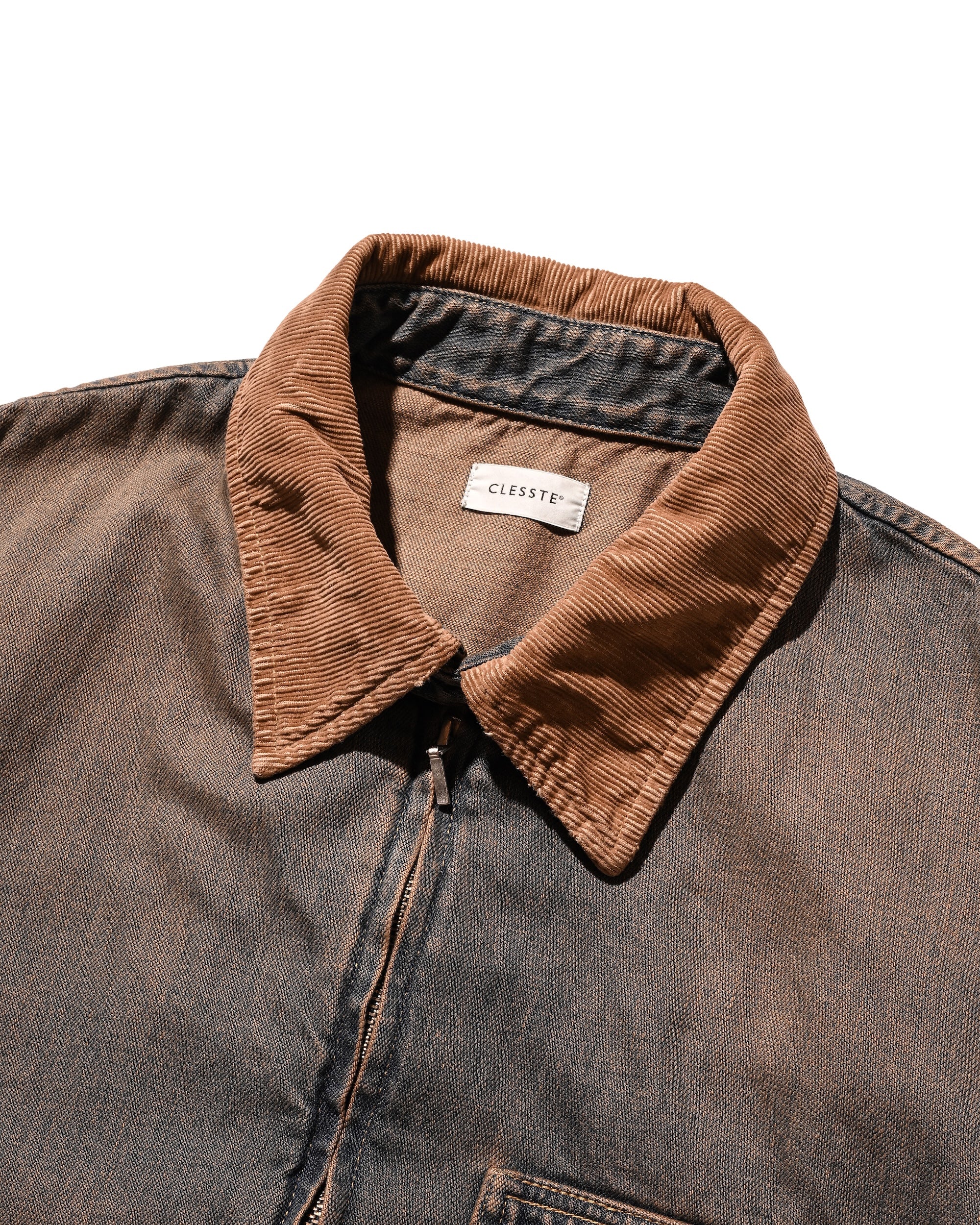【11.22 SAT 20:00- IN STOCK】VINTAGE DYED SELVEDGE DENIM URBAN JACKET (BROWN)