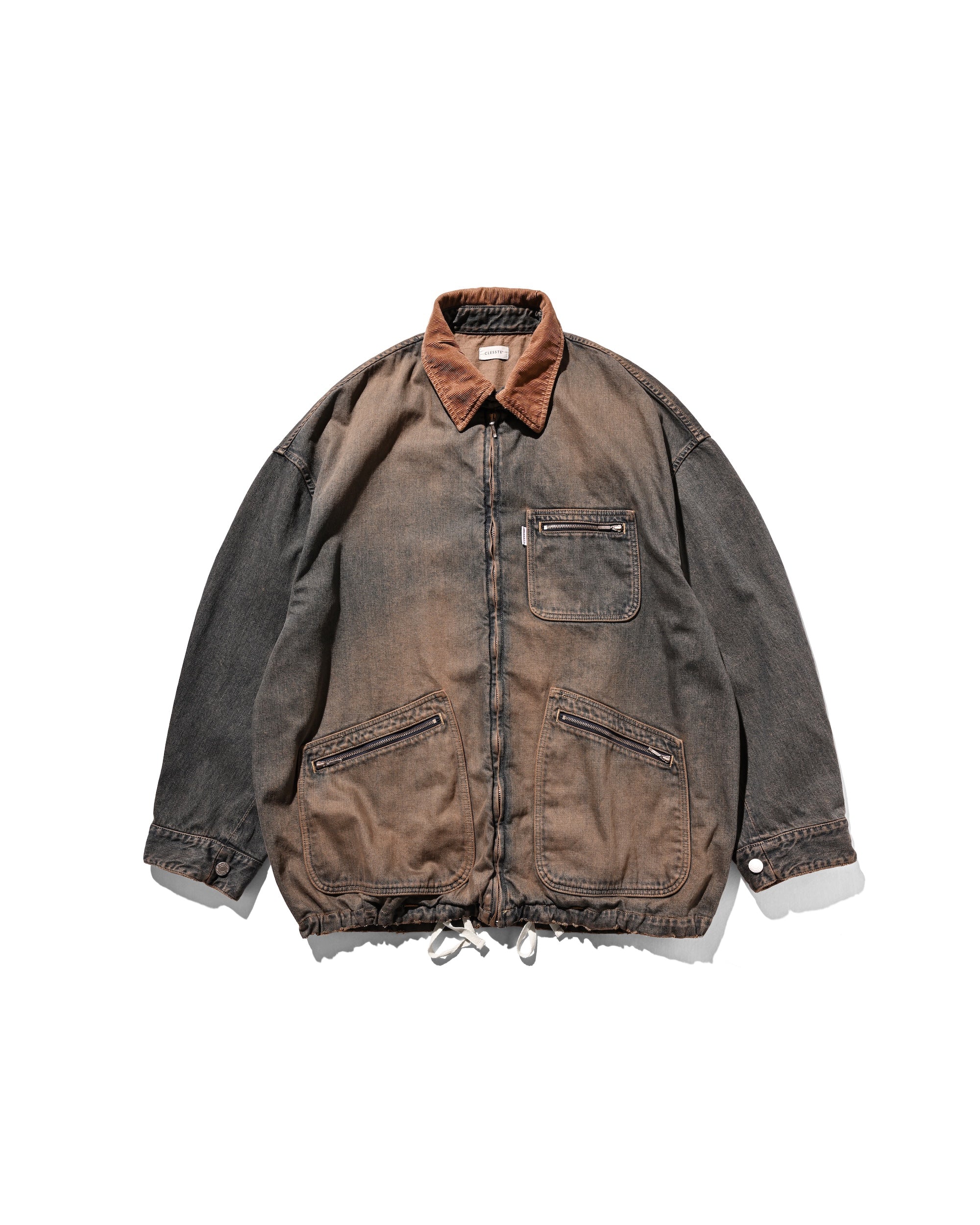 【11.22 SAT 20:00- IN STOCK】VINTAGE DYED SELVEDGE DENIM URBAN JACKET (BROWN)