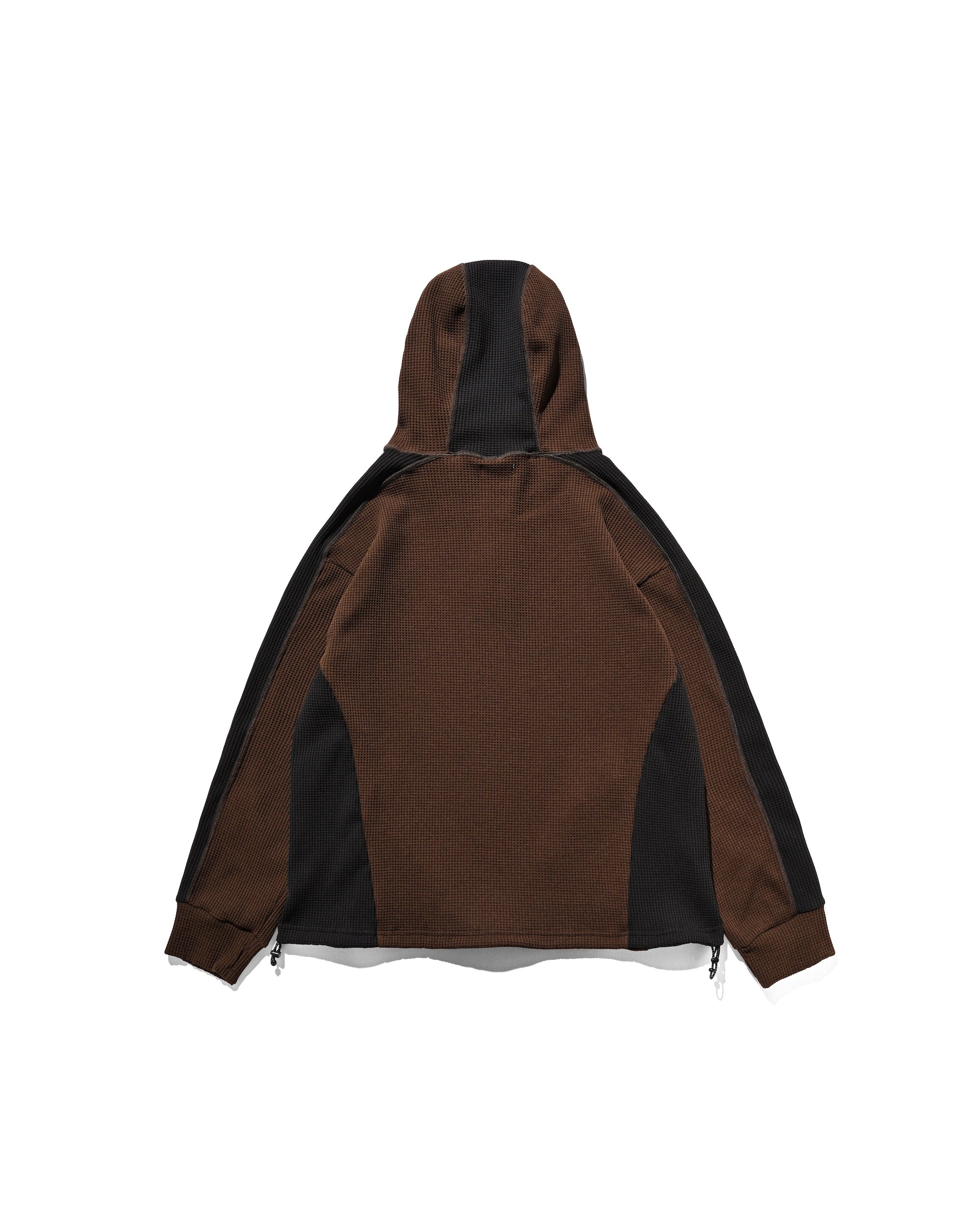 CITY LIGHT THERMAL HALF ZIP HOODIE (BROWN×BLACK)